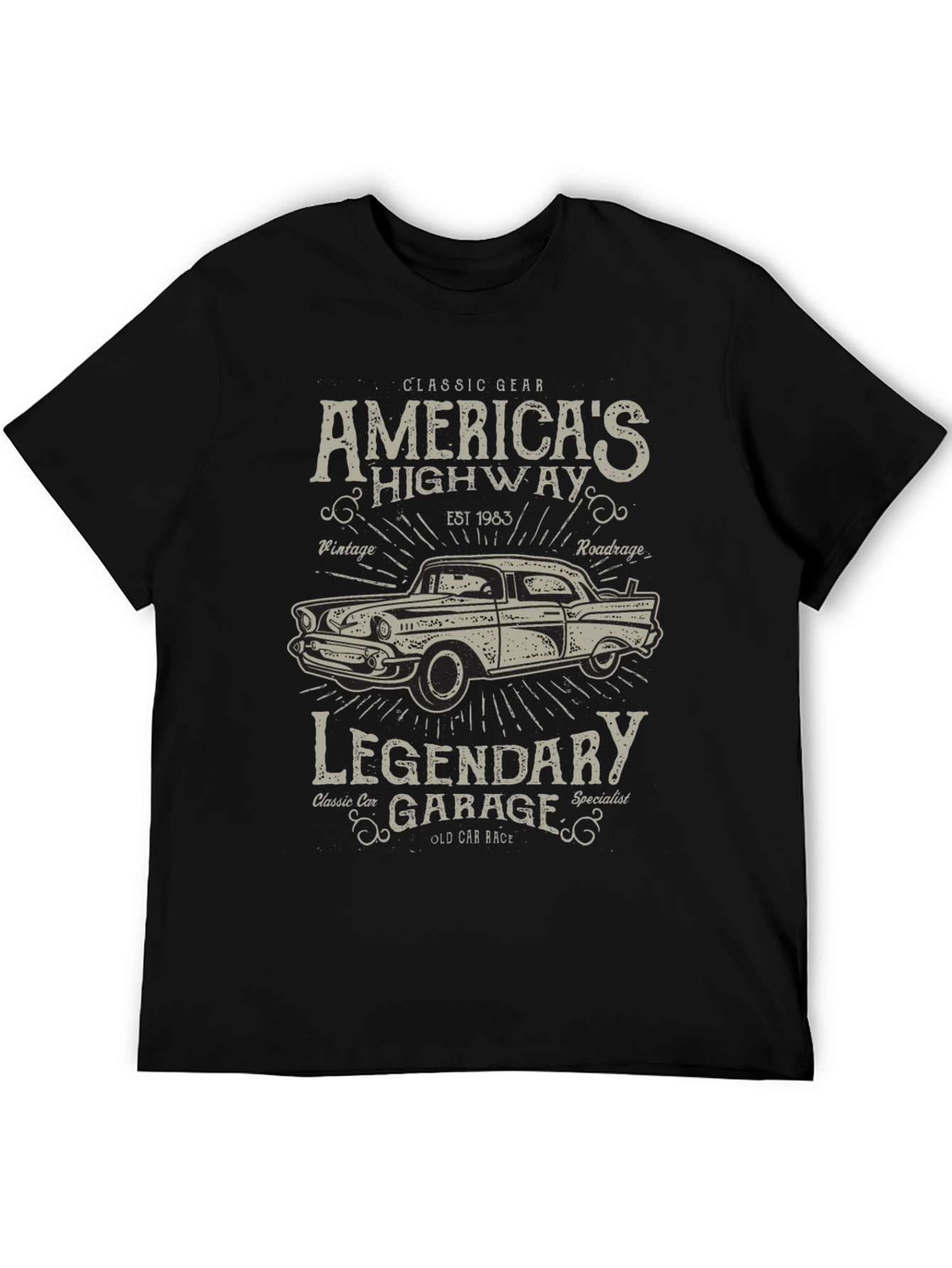 Americas Highway Legendary Garage Graphic T-Shirt