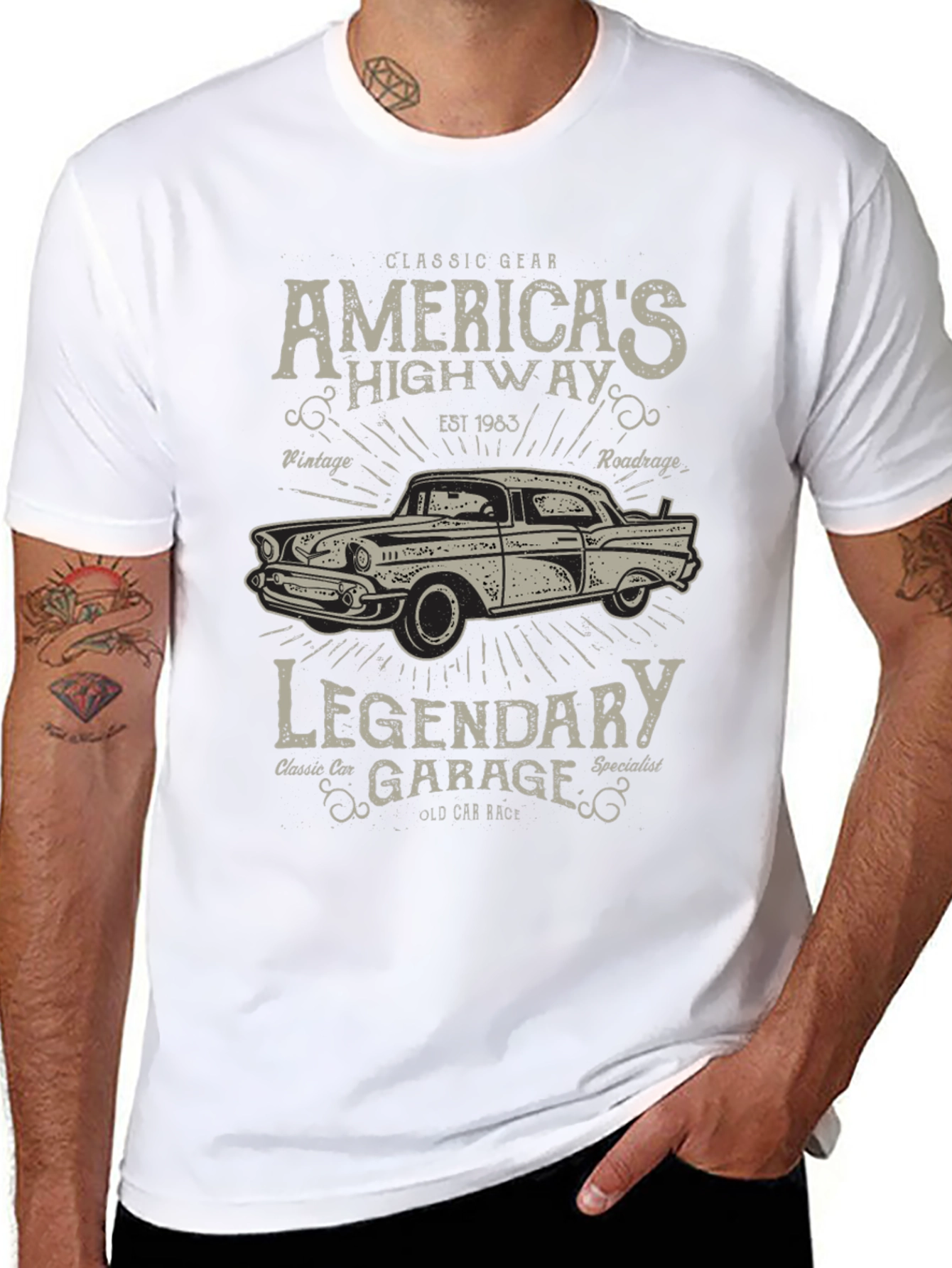 Americas Highway Legendary Garage Graphic T-Shirt