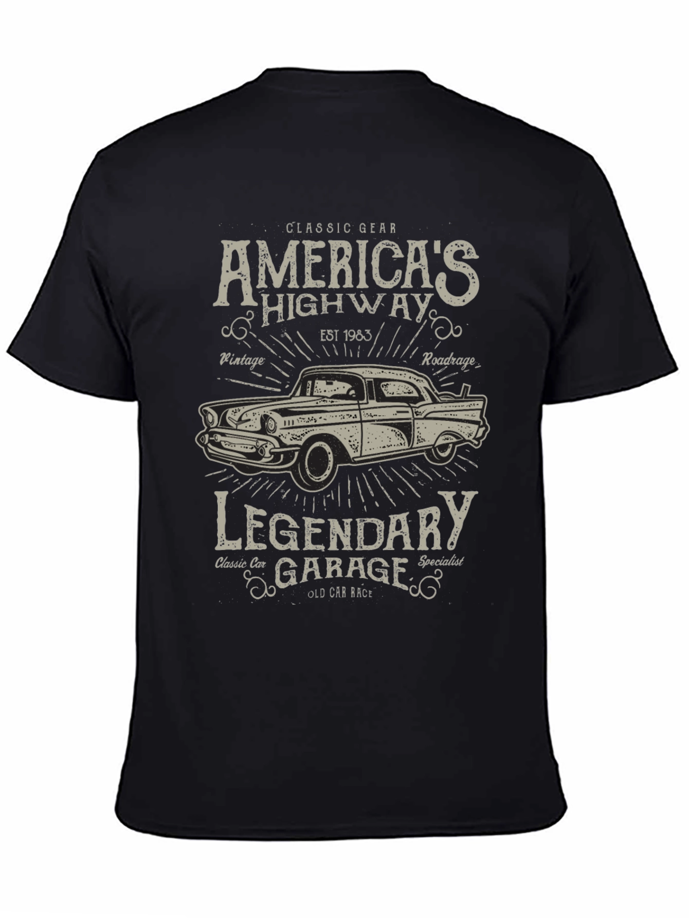 Americas Highway Legendary Garage Graphic T-Shirt