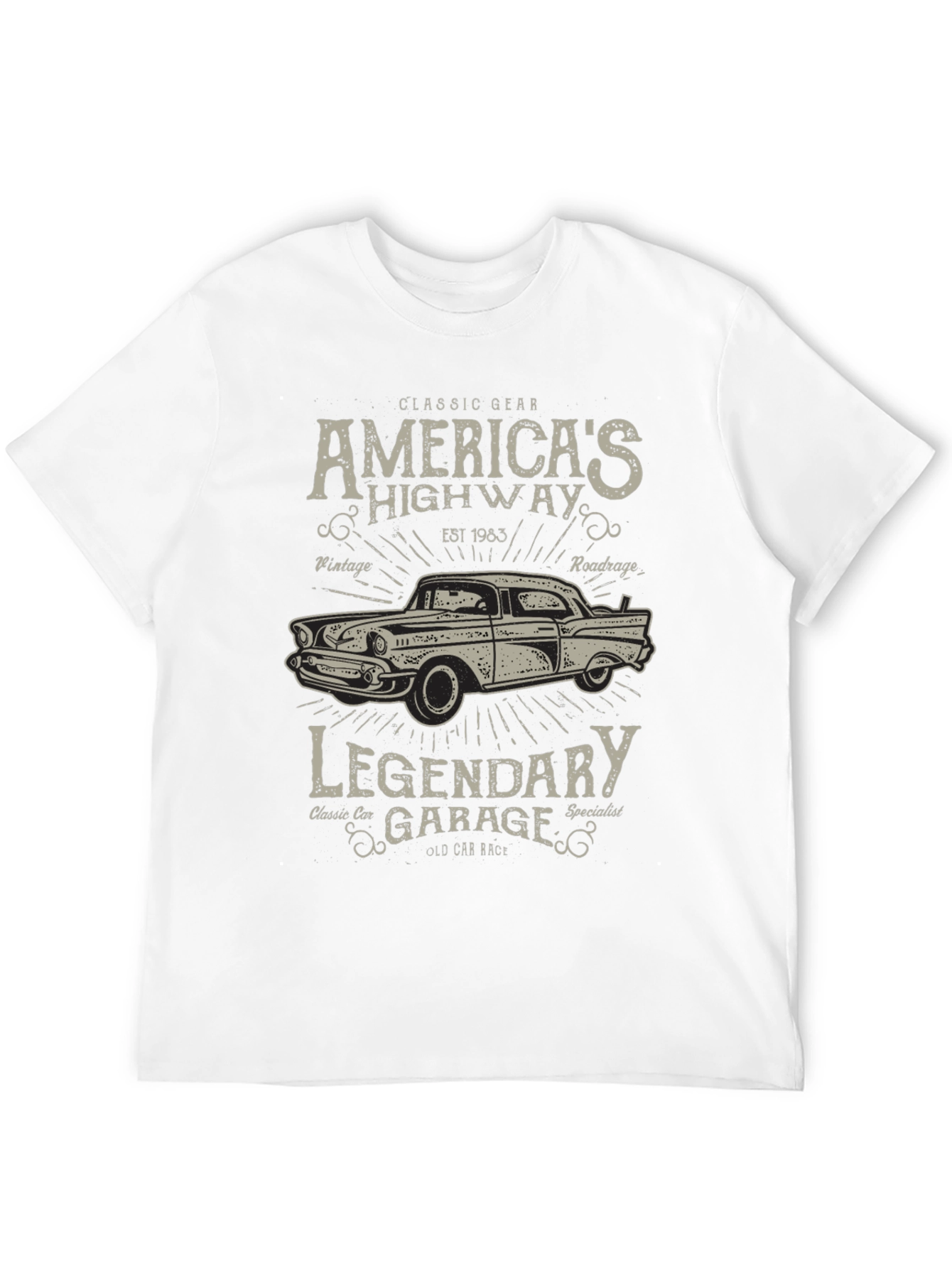 Americas Highway Legendary Garage Graphic T-Shirt