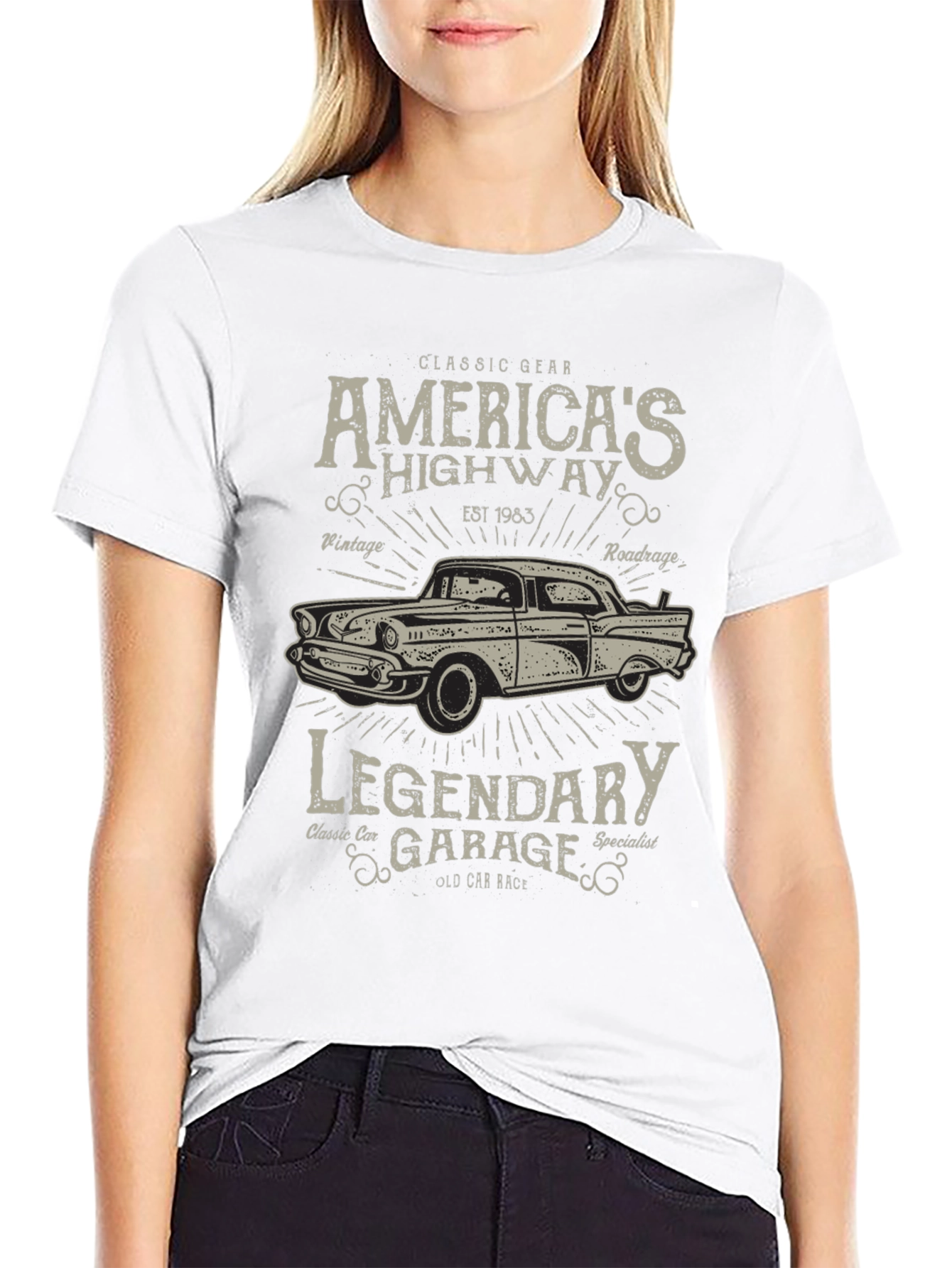 Americas Highway Legendary Garage Graphic T-Shirt