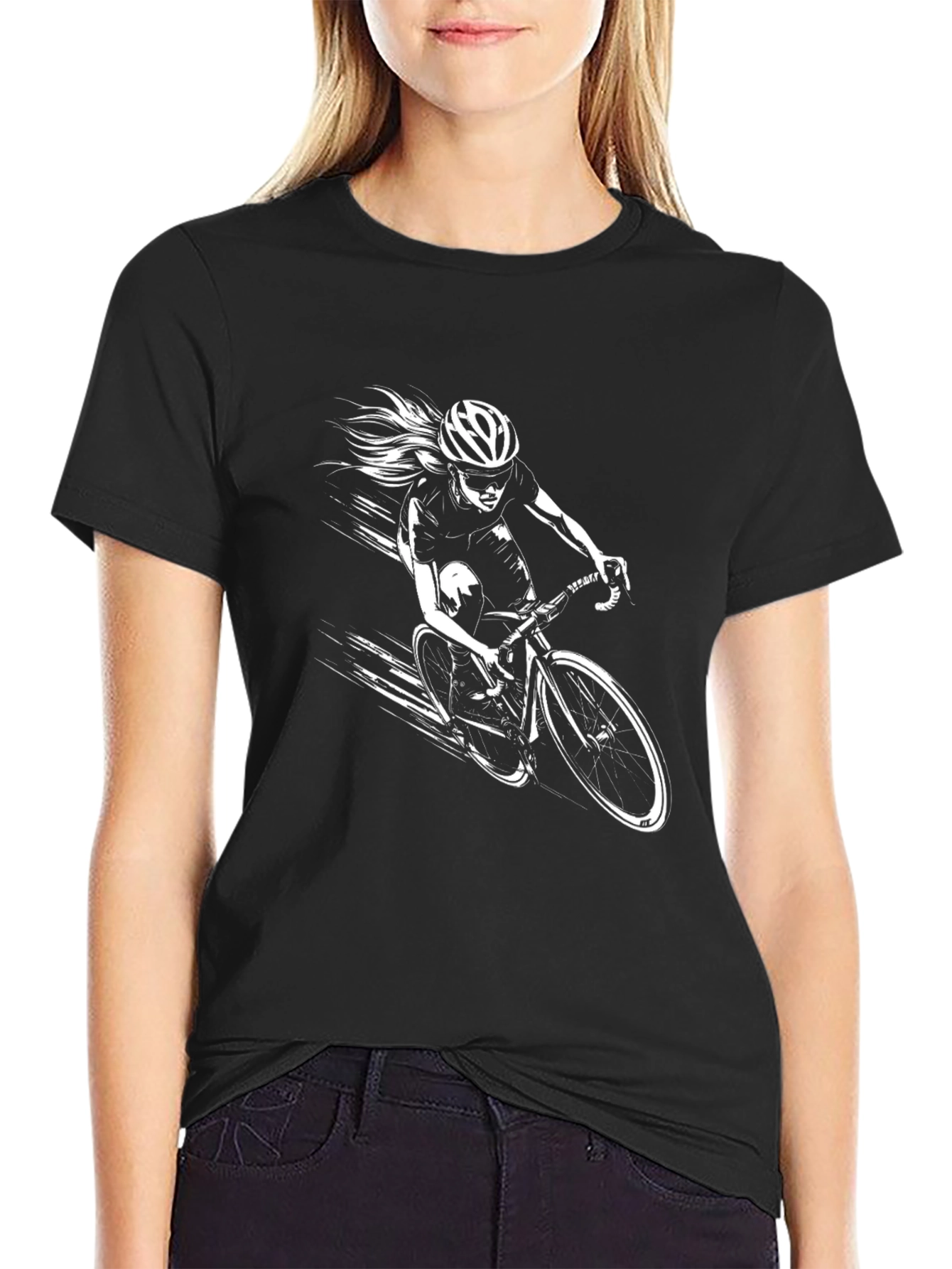 Cyclist Graphic Black T-Shirt