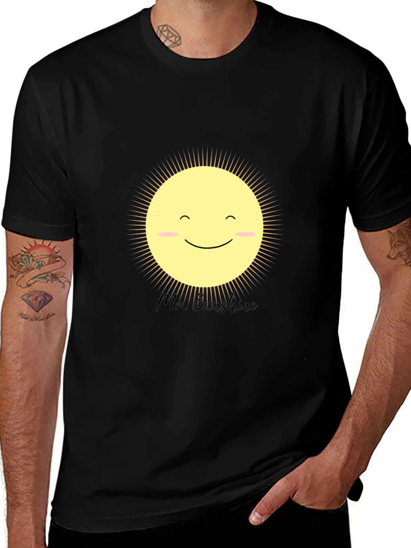 Mr. Sunshine Graphic Tee - Black Cotton T-Shirt