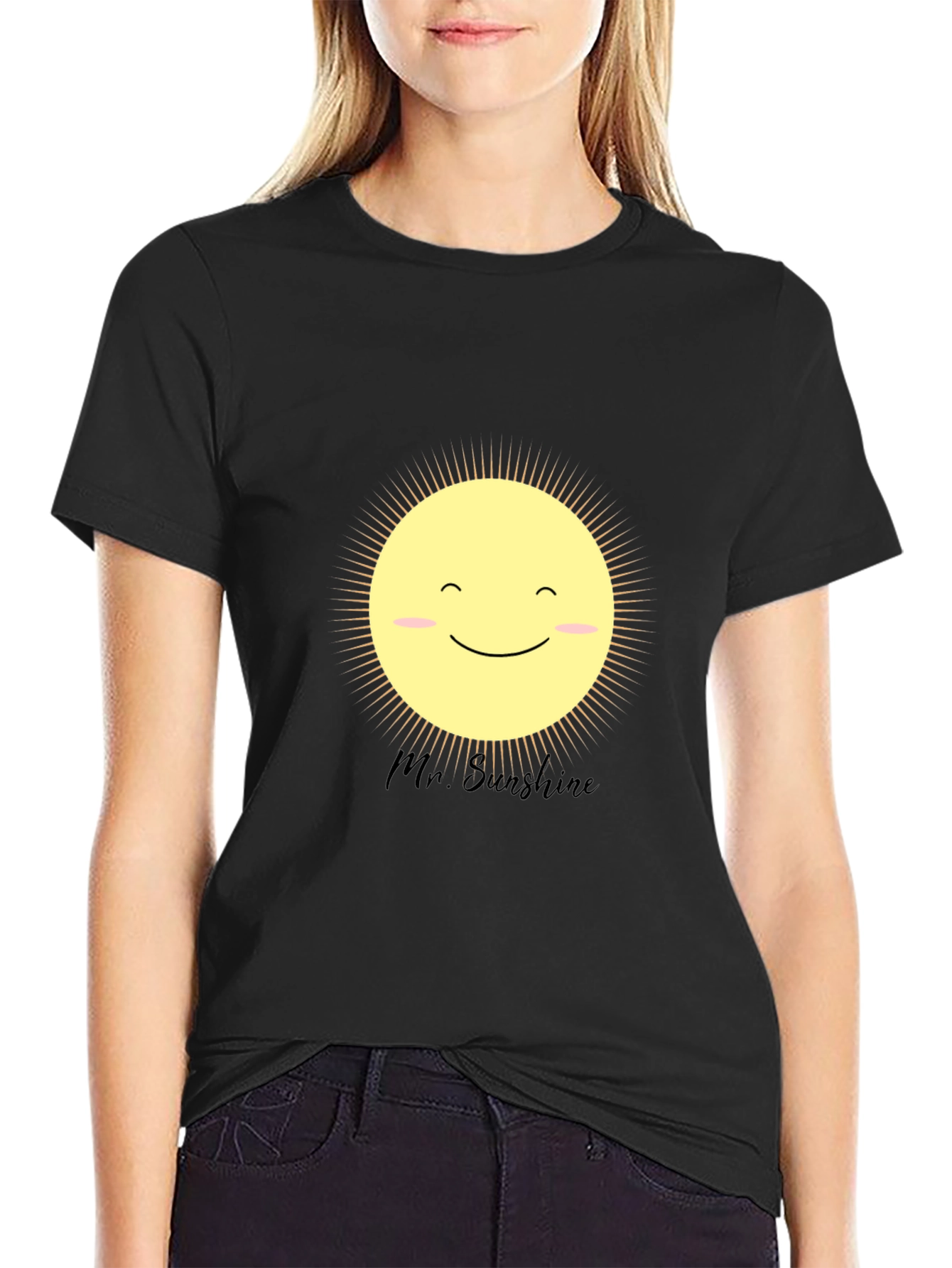Mr. Sunshine Graphic Tee - Black Cotton T-Shirt