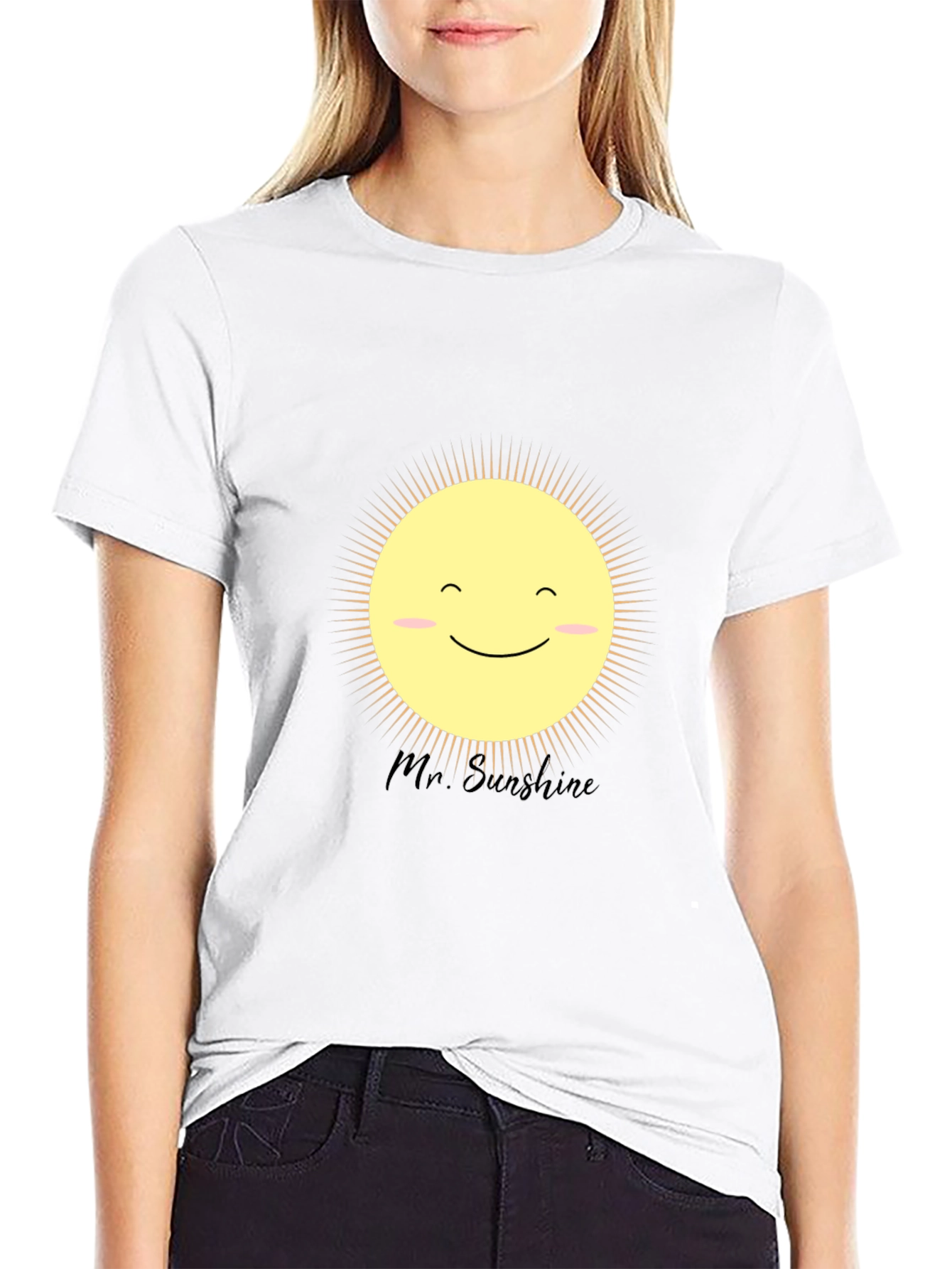 Mr. Sunshine Graphic Tee - Black Cotton T-Shirt