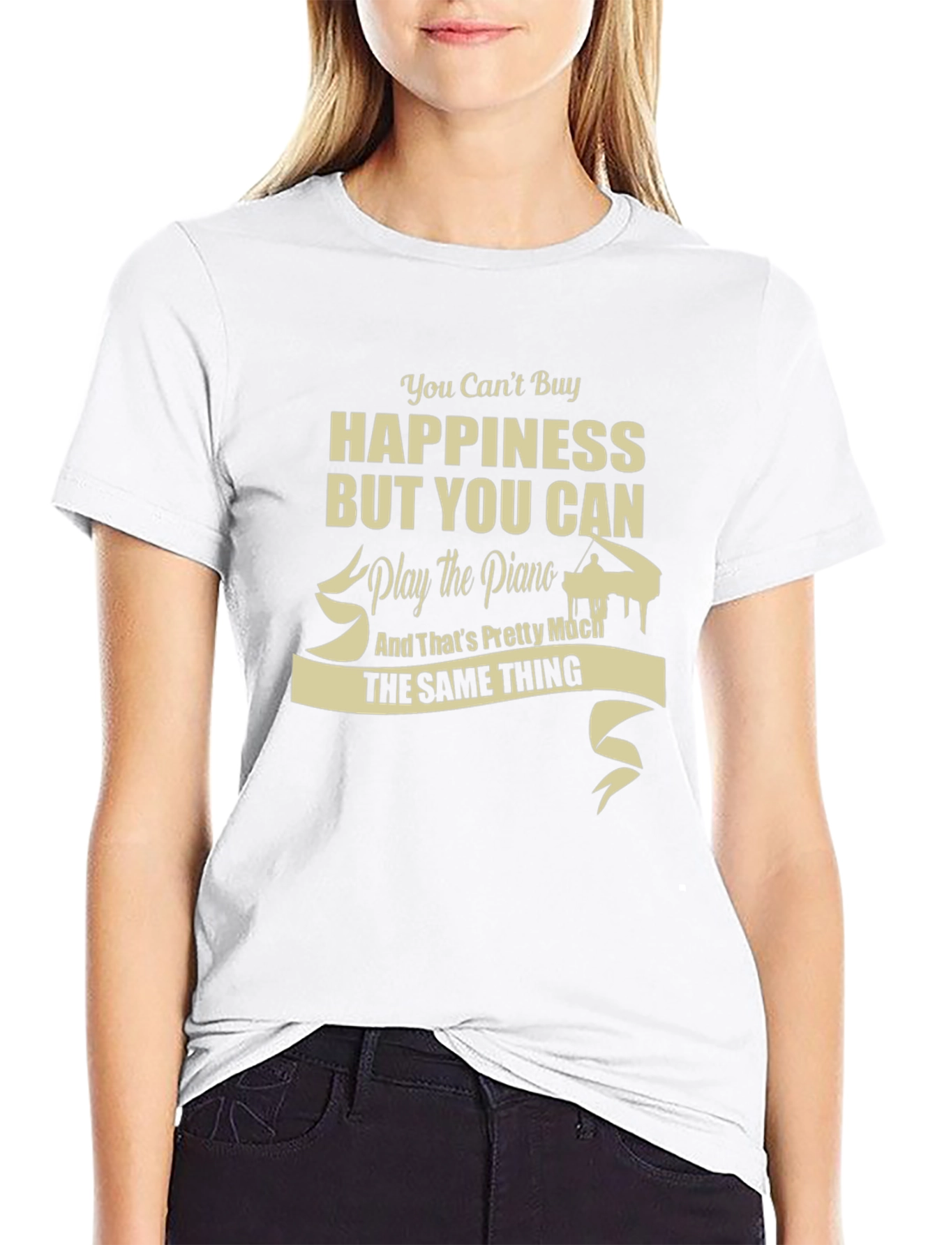 Happiness Piano T-Shirt - Musical Gift