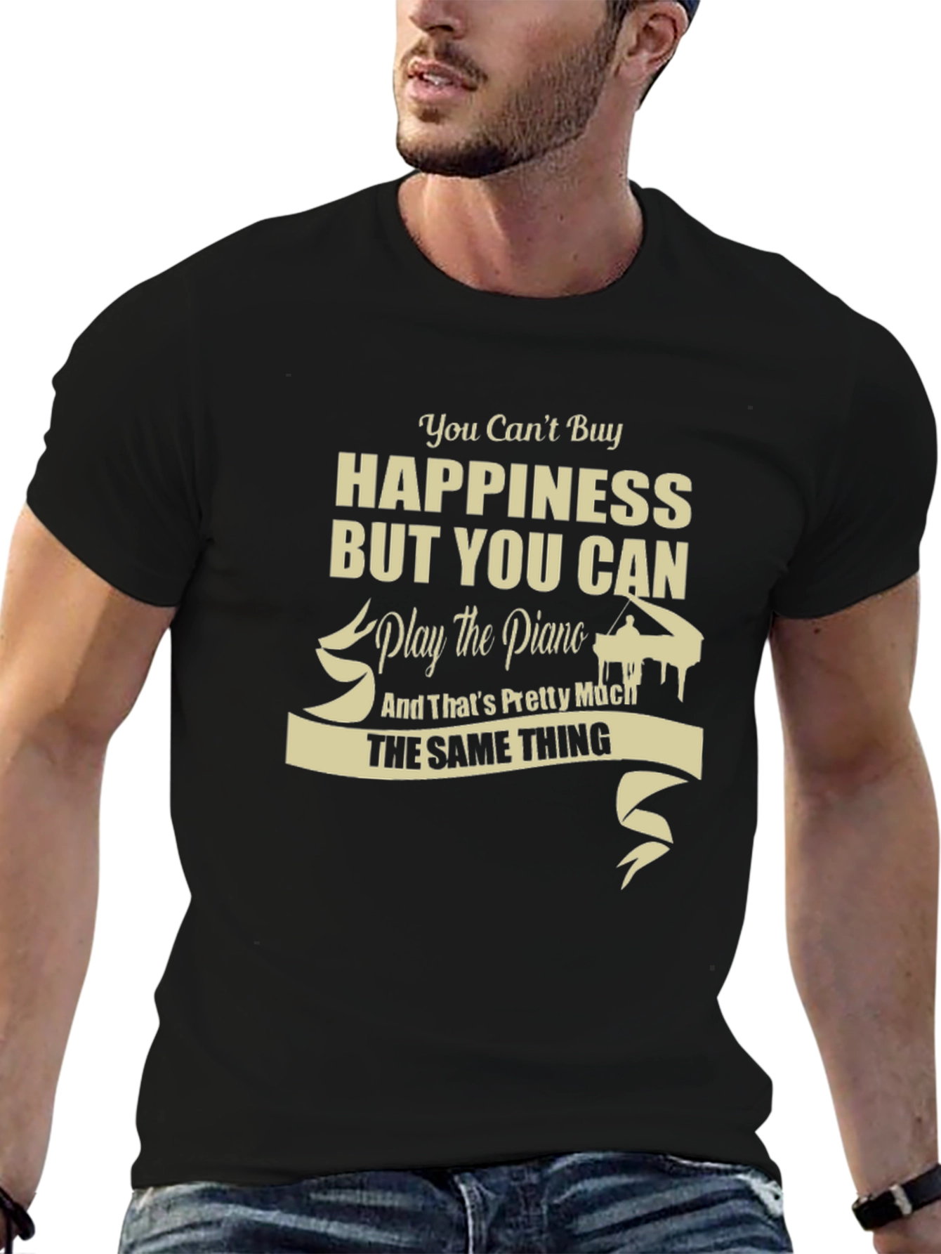 Happiness Piano T-Shirt - Musical Gift