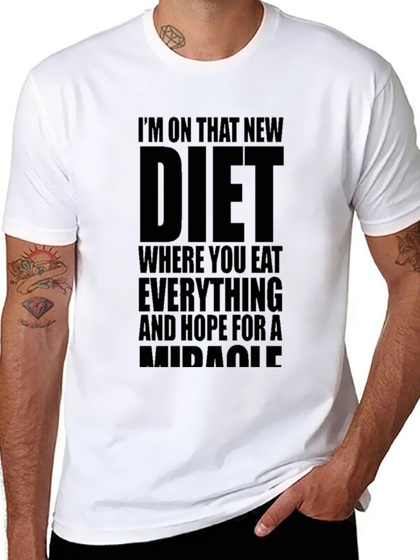 Humorous Diet T-Shirt - Eat Everything and Hope