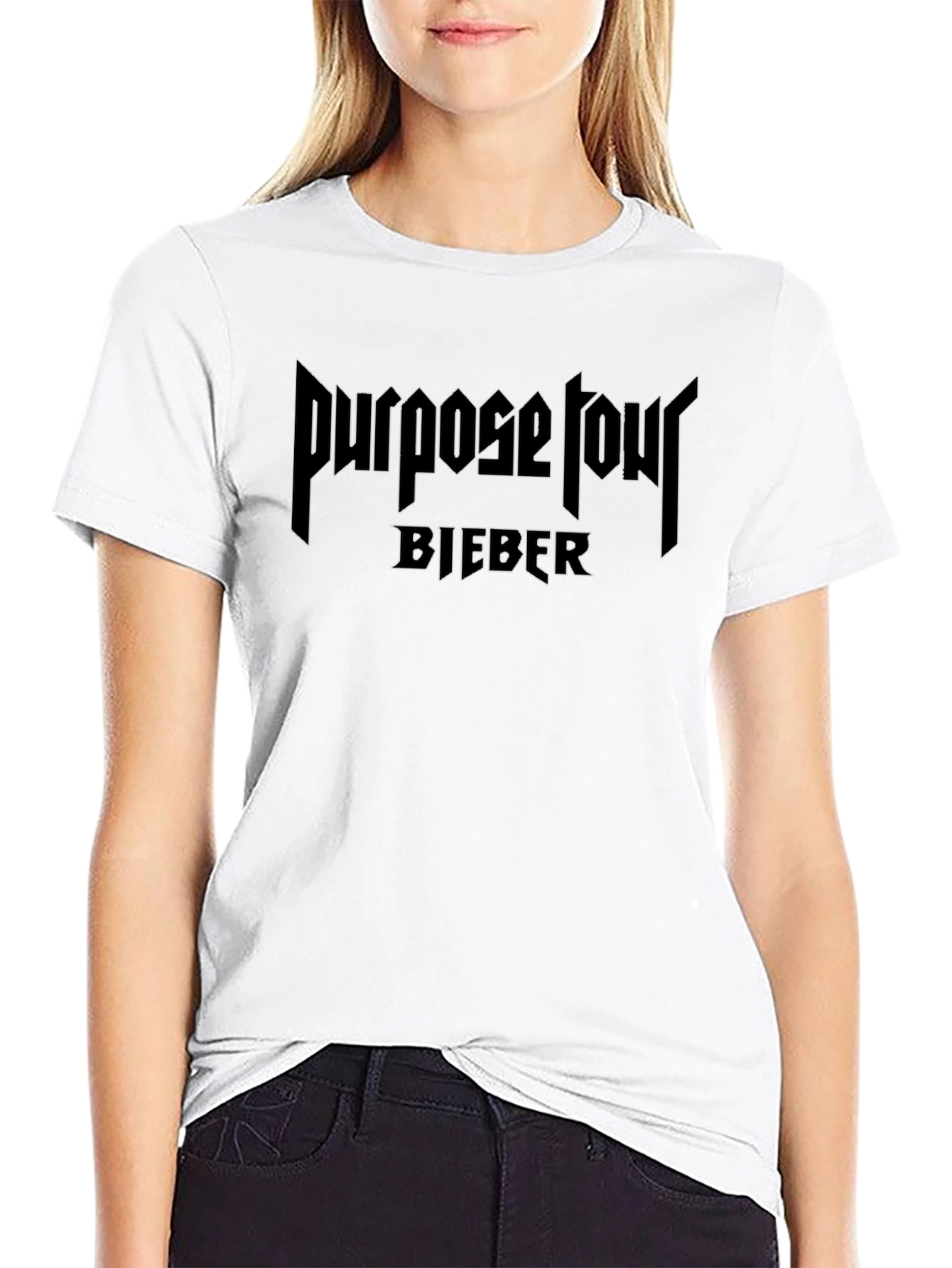 Purpose Tour Bieber Graphic T-Shirt - Black