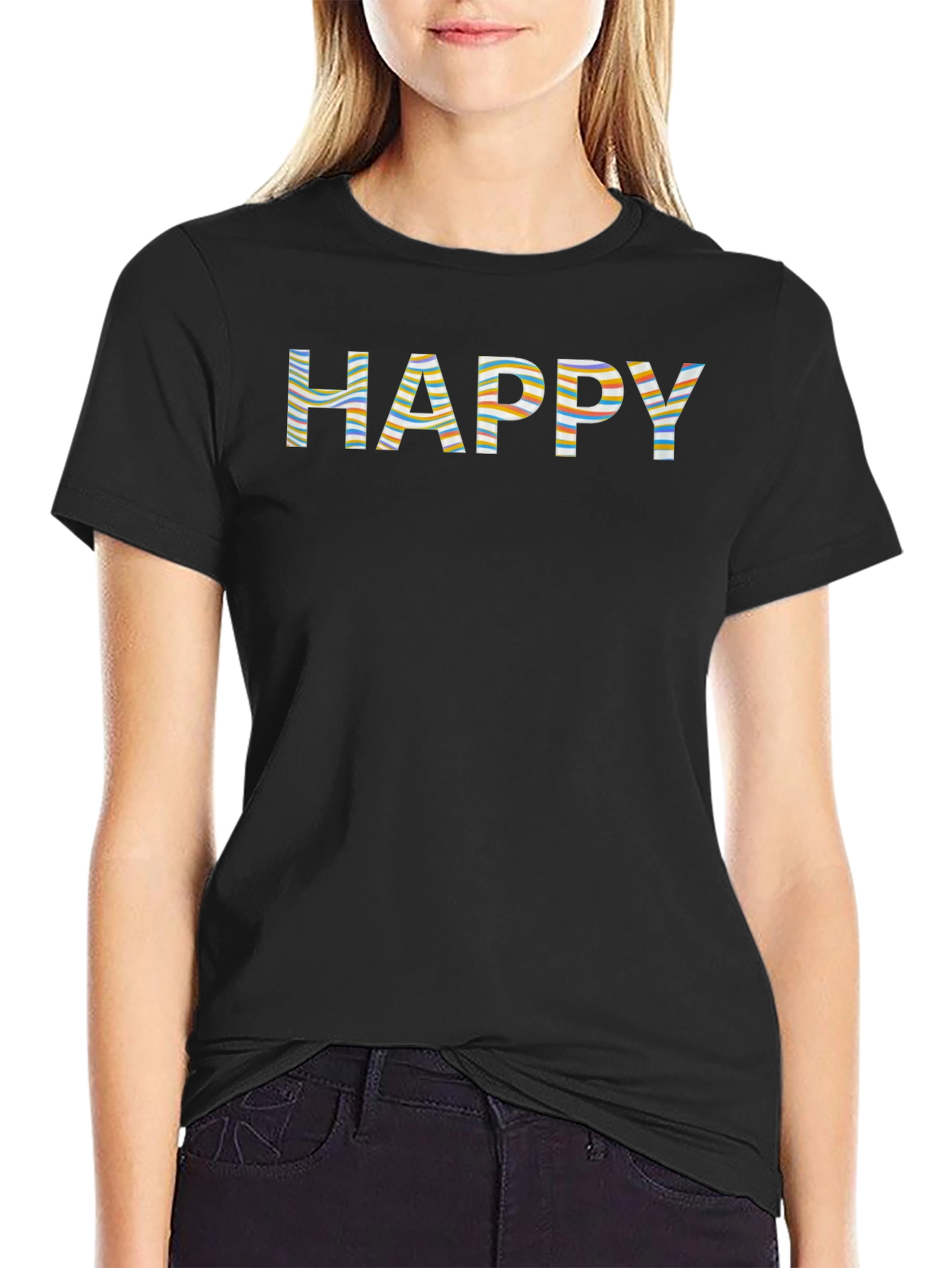 Happy Graphic Tee - Stylish Comfort