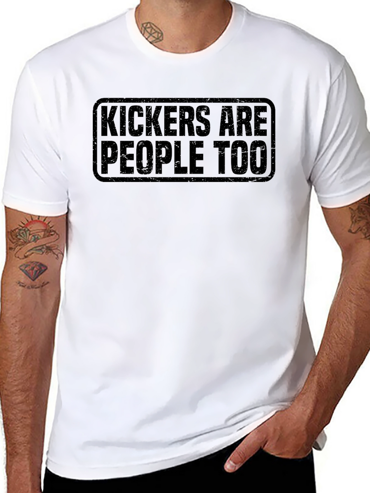 Kickers Are People Too - Novelty Graphic T-Shirt