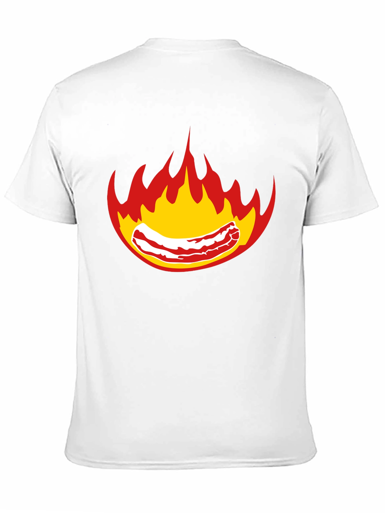 Flaming Bacon Graphic T-Shirt - Bold Black Tee