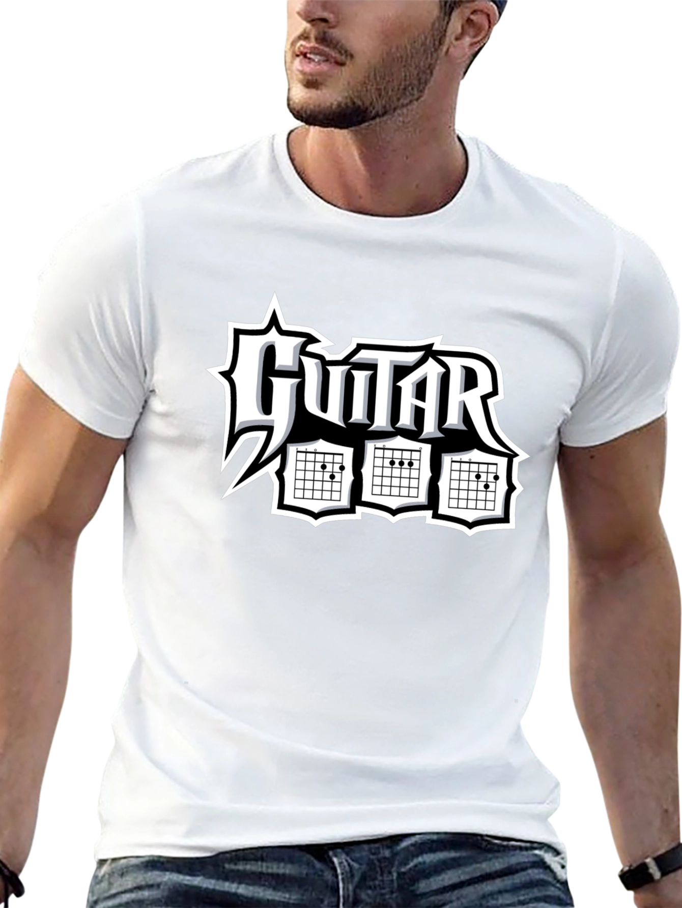 Guitar Chord T-Shirt - Black Graphic Tee