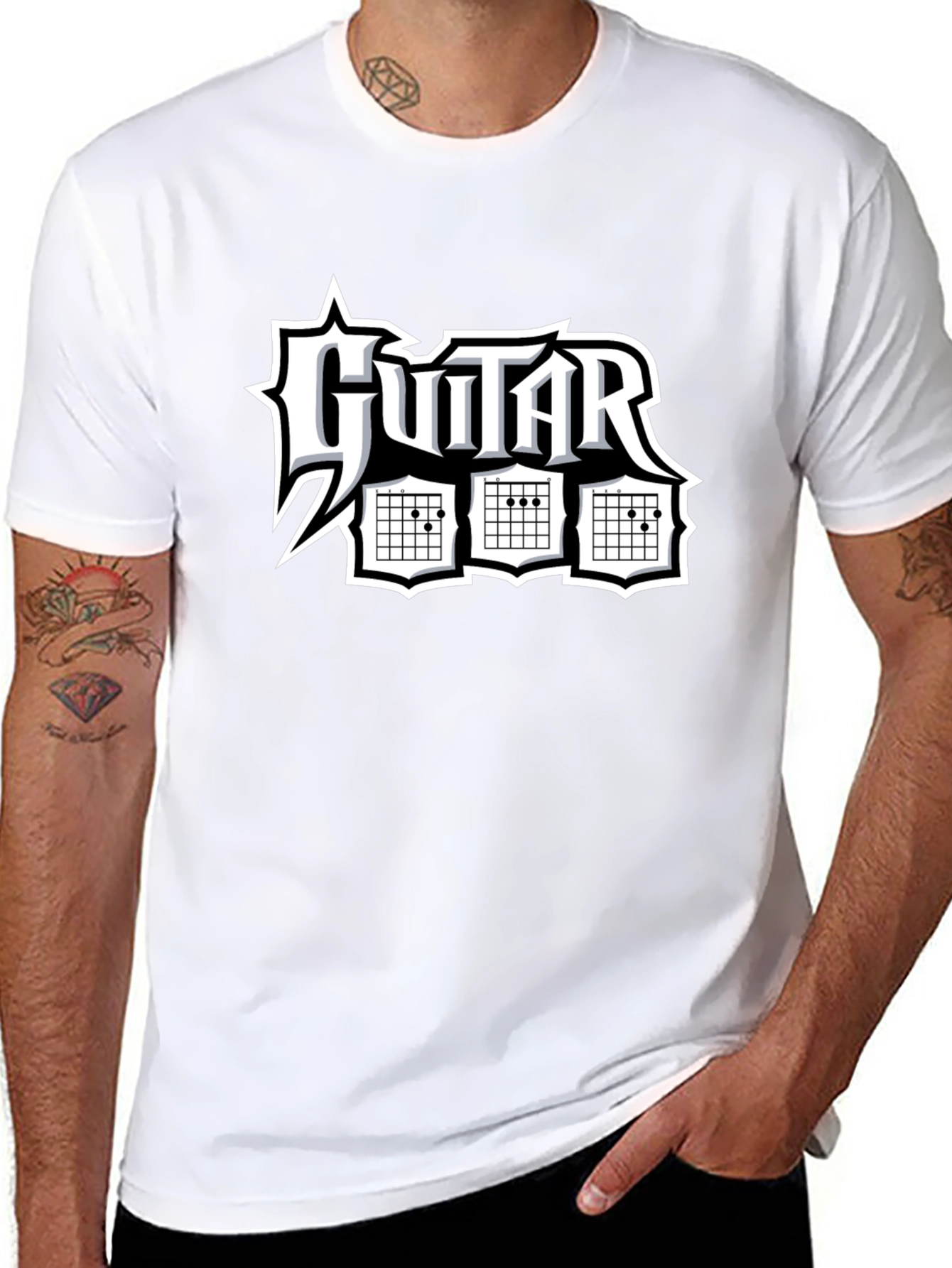 Guitar Chord T-Shirt - Black Graphic Tee