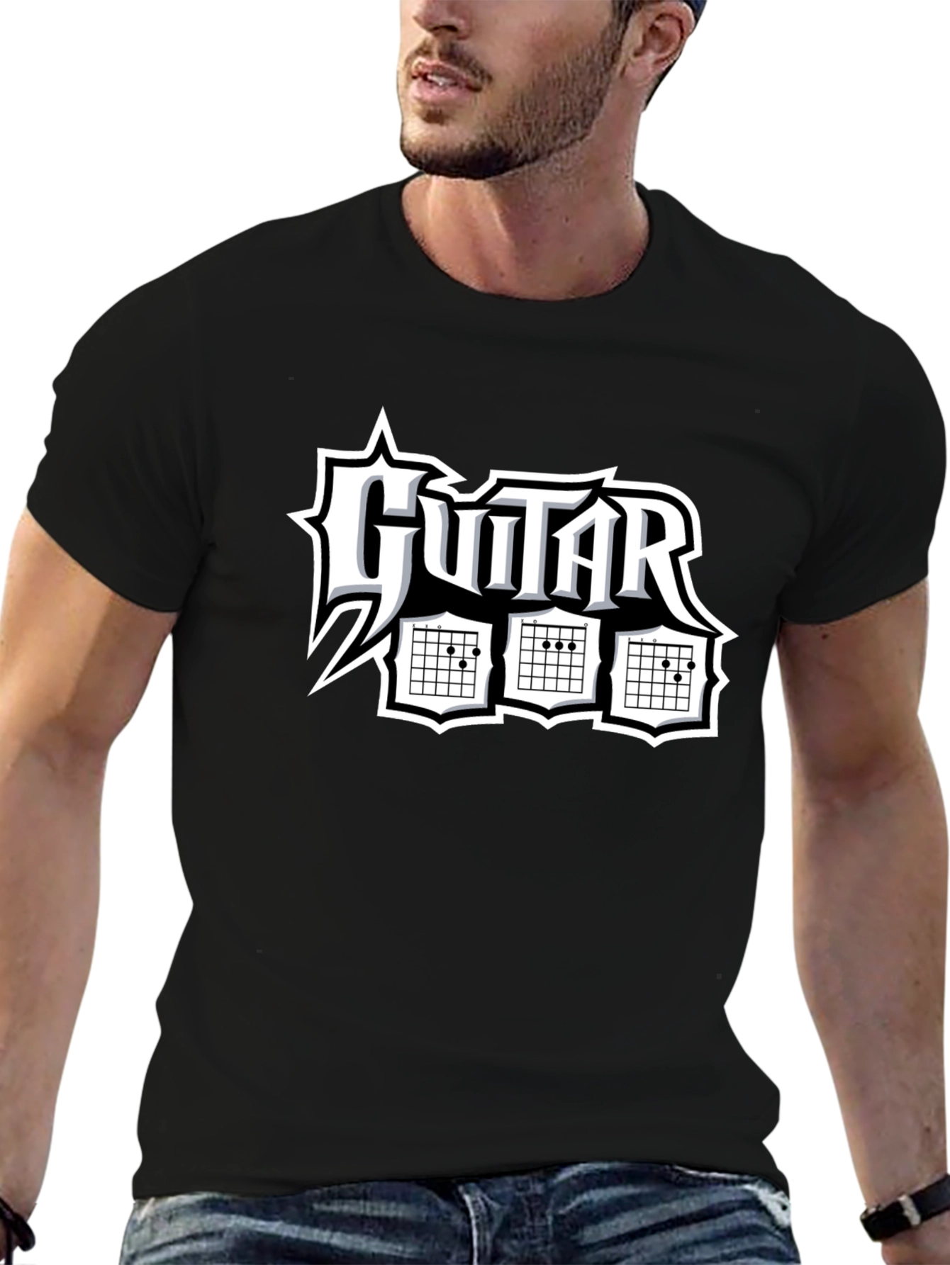 Guitar Chord T-Shirt - Black Graphic Tee