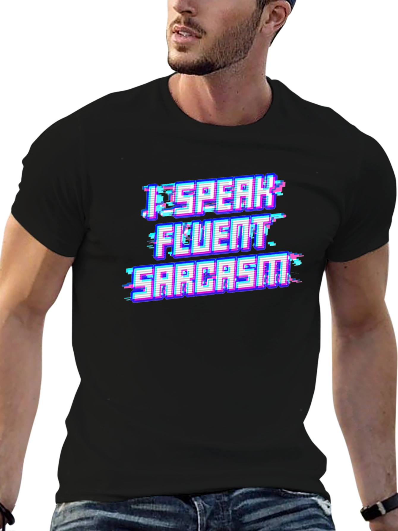 I Speak Fluent Sarcasm Black T-Shirt