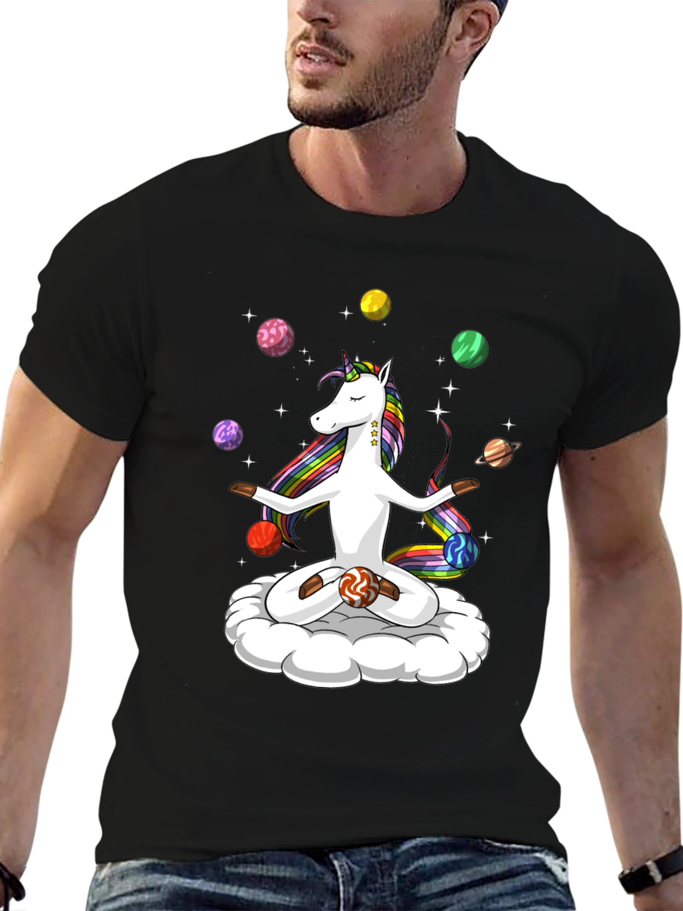 Unicorn Yoga Planet Juggling T-Shirt