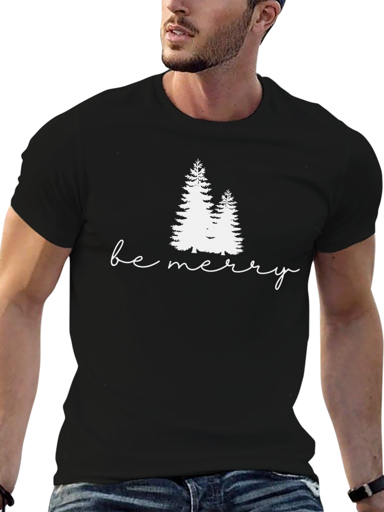 Be Merry Christmas Tree Graphic Tee