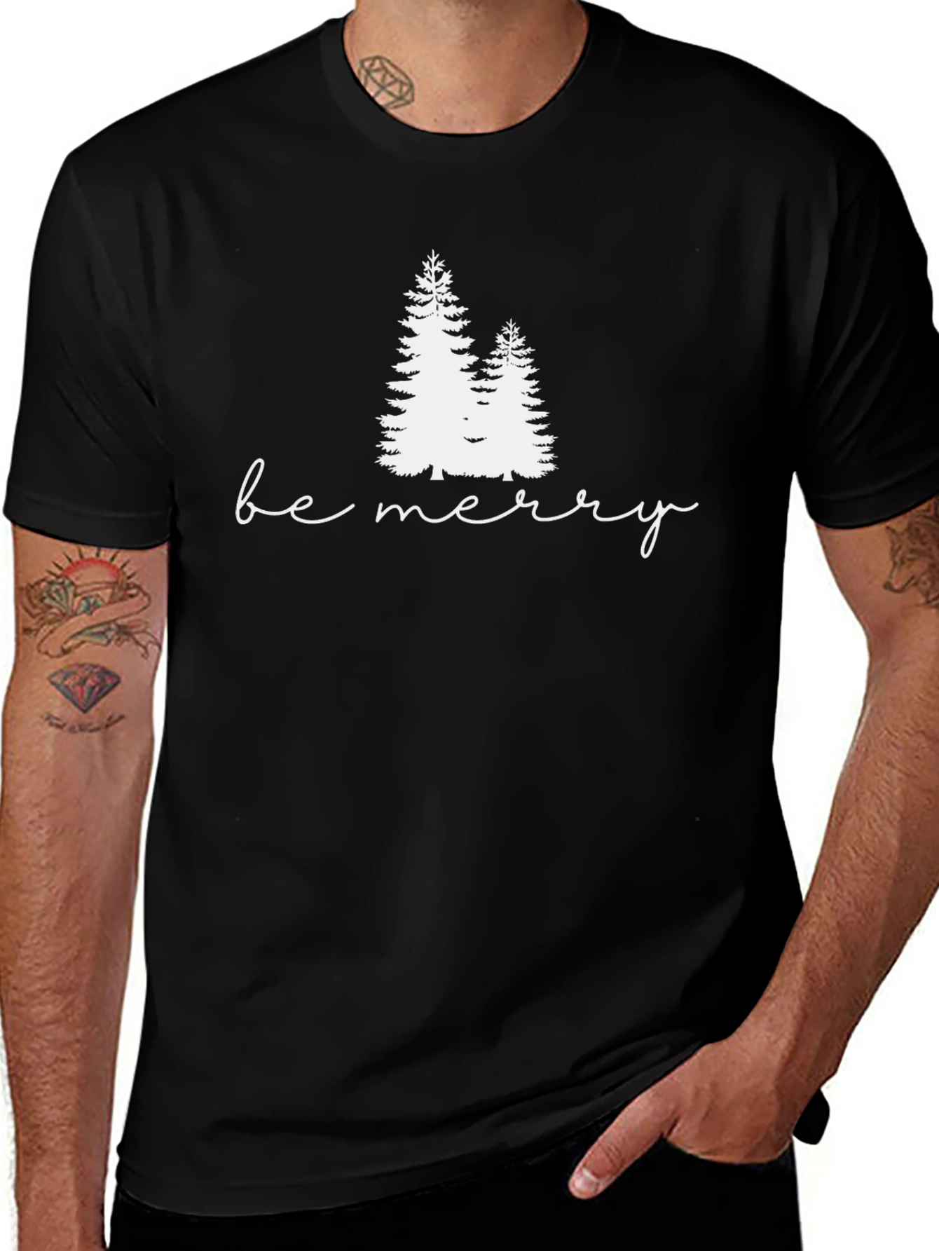 Be Merry Christmas Tree Graphic Tee