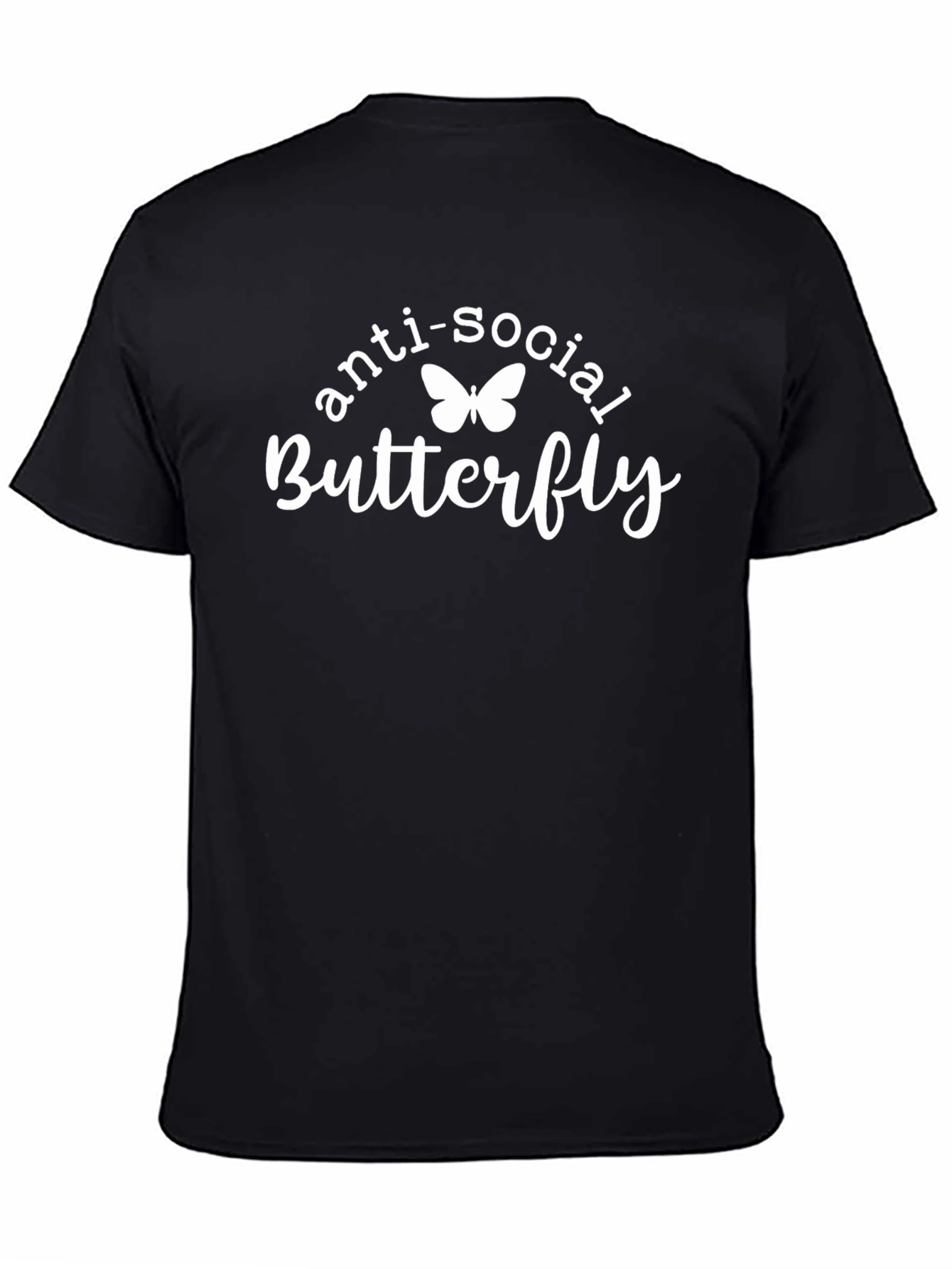 Anti-Social Butterfly Black Graphic T-Shirt
