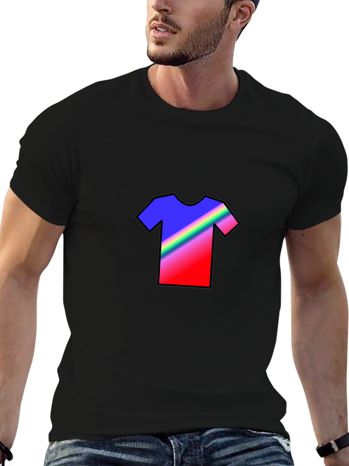 Rainbow Graphic Tee - Mens Black T-Shirt