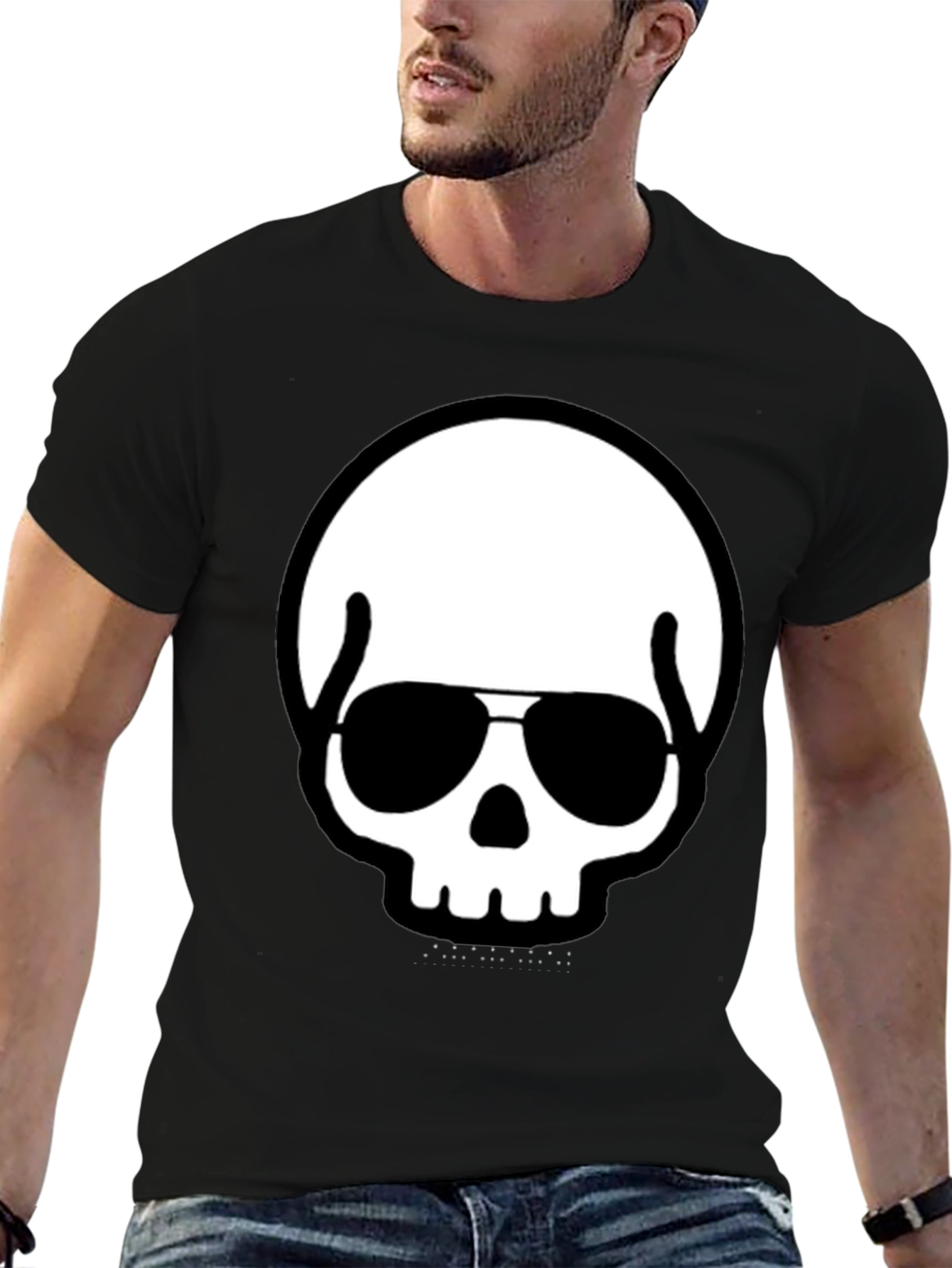 Cool Skull with Shades Black T-Shirt