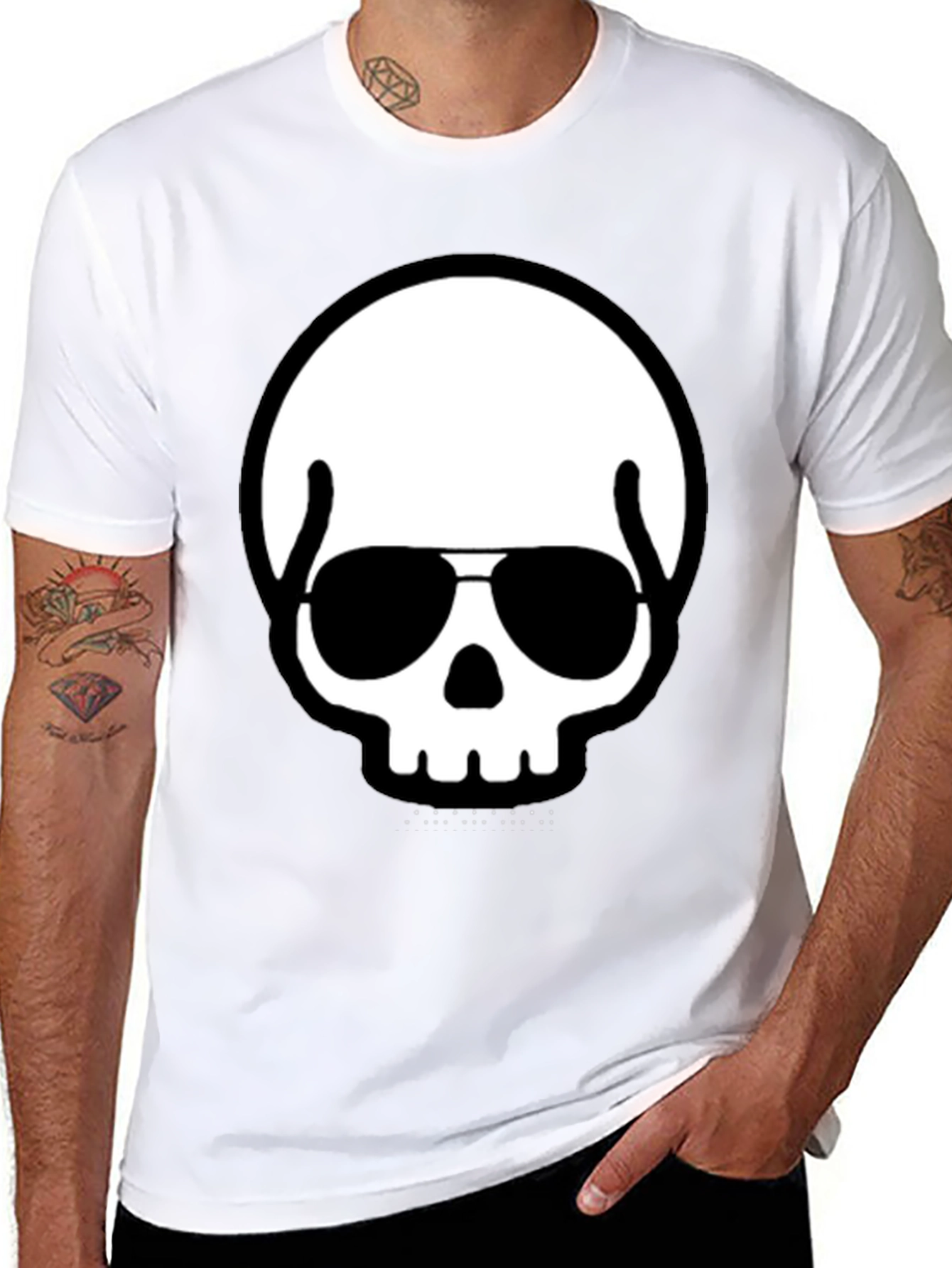 Cool Skull with Shades Black T-Shirt