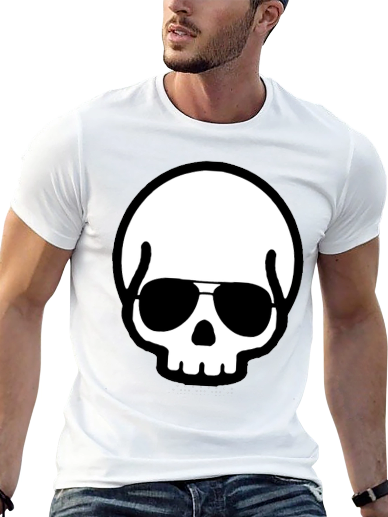 Cool Skull with Shades Black T-Shirt