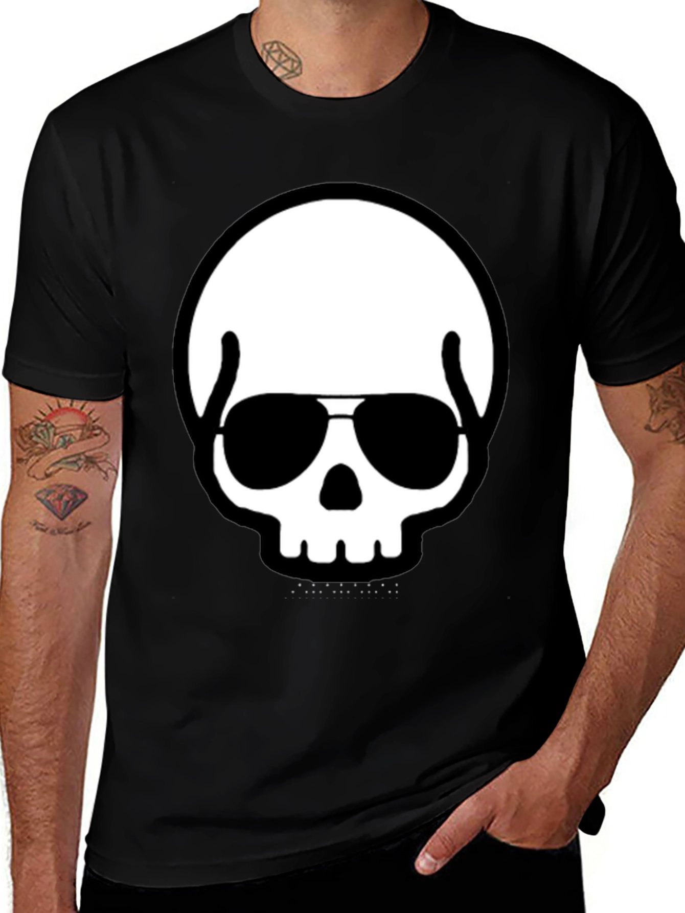 Cool Skull with Shades Black T-Shirt