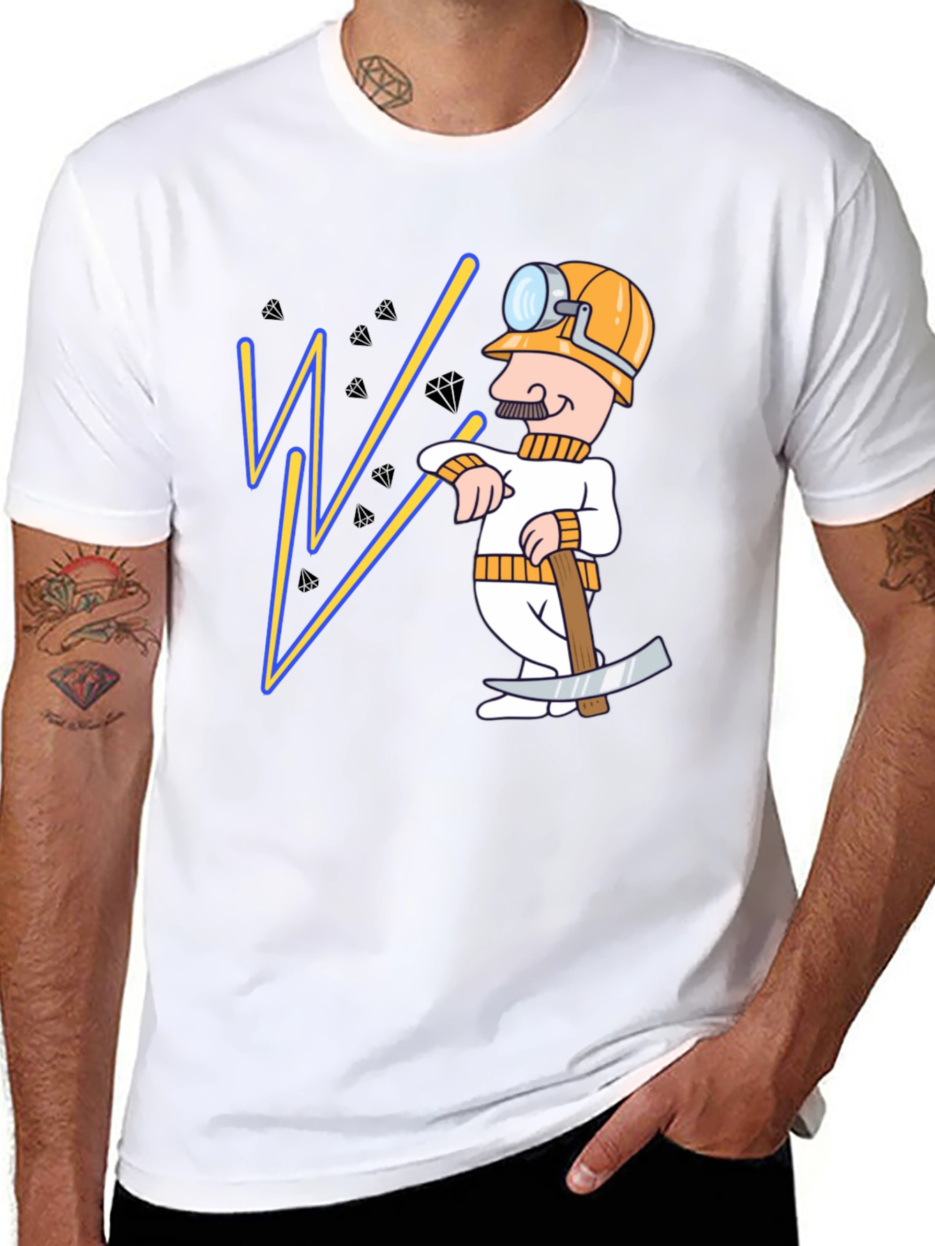 Miner Cartoon Graphic T-Shirt