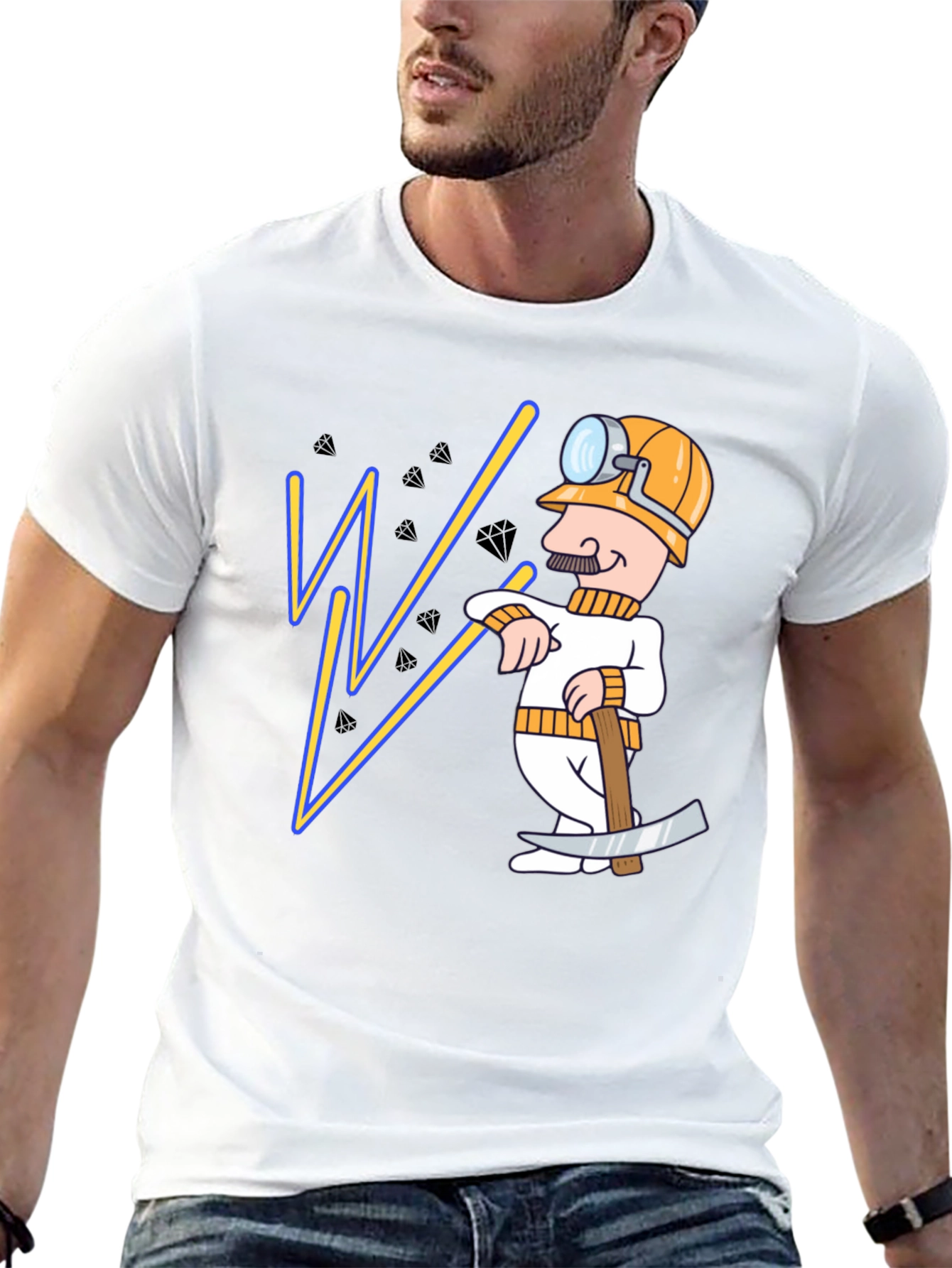 Miner Cartoon Graphic T-Shirt
