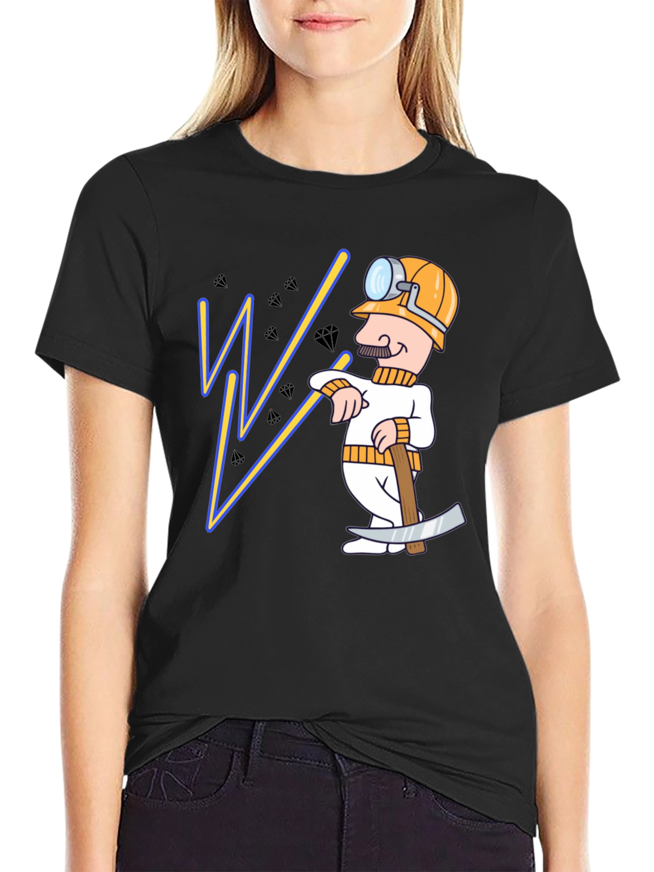 Miner Cartoon Graphic T-Shirt