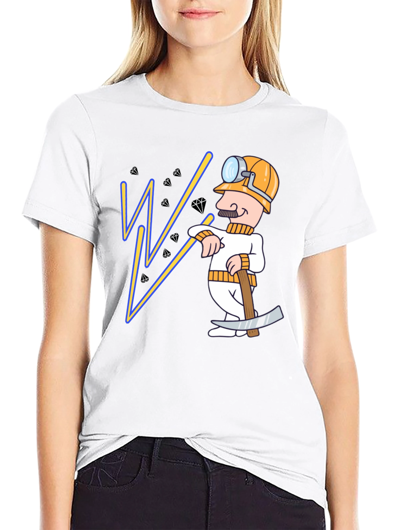 Miner Cartoon Graphic T-Shirt