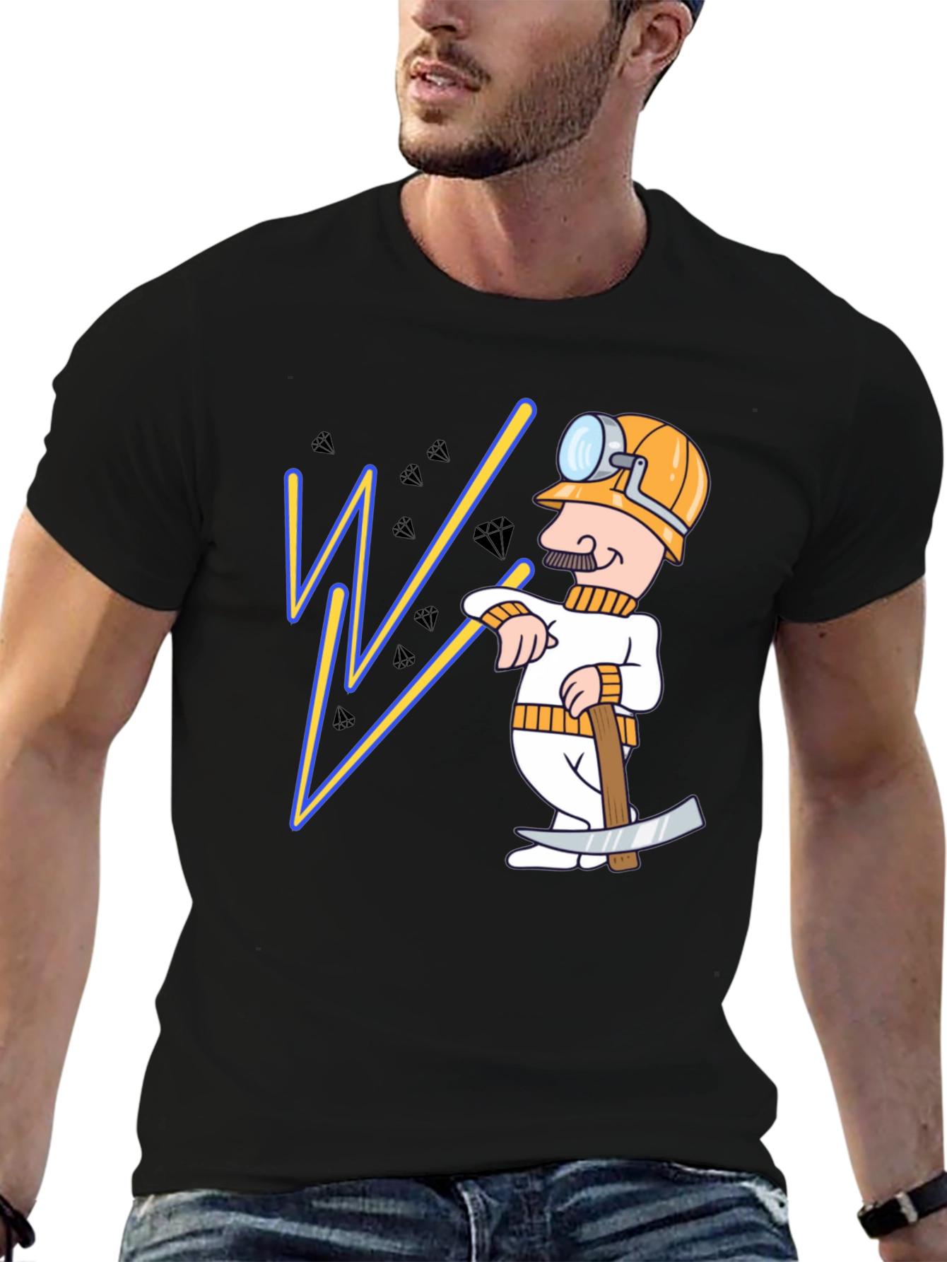 Miner Cartoon Graphic T-Shirt