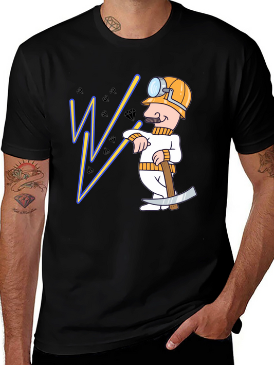 Miner Cartoon Graphic T-Shirt