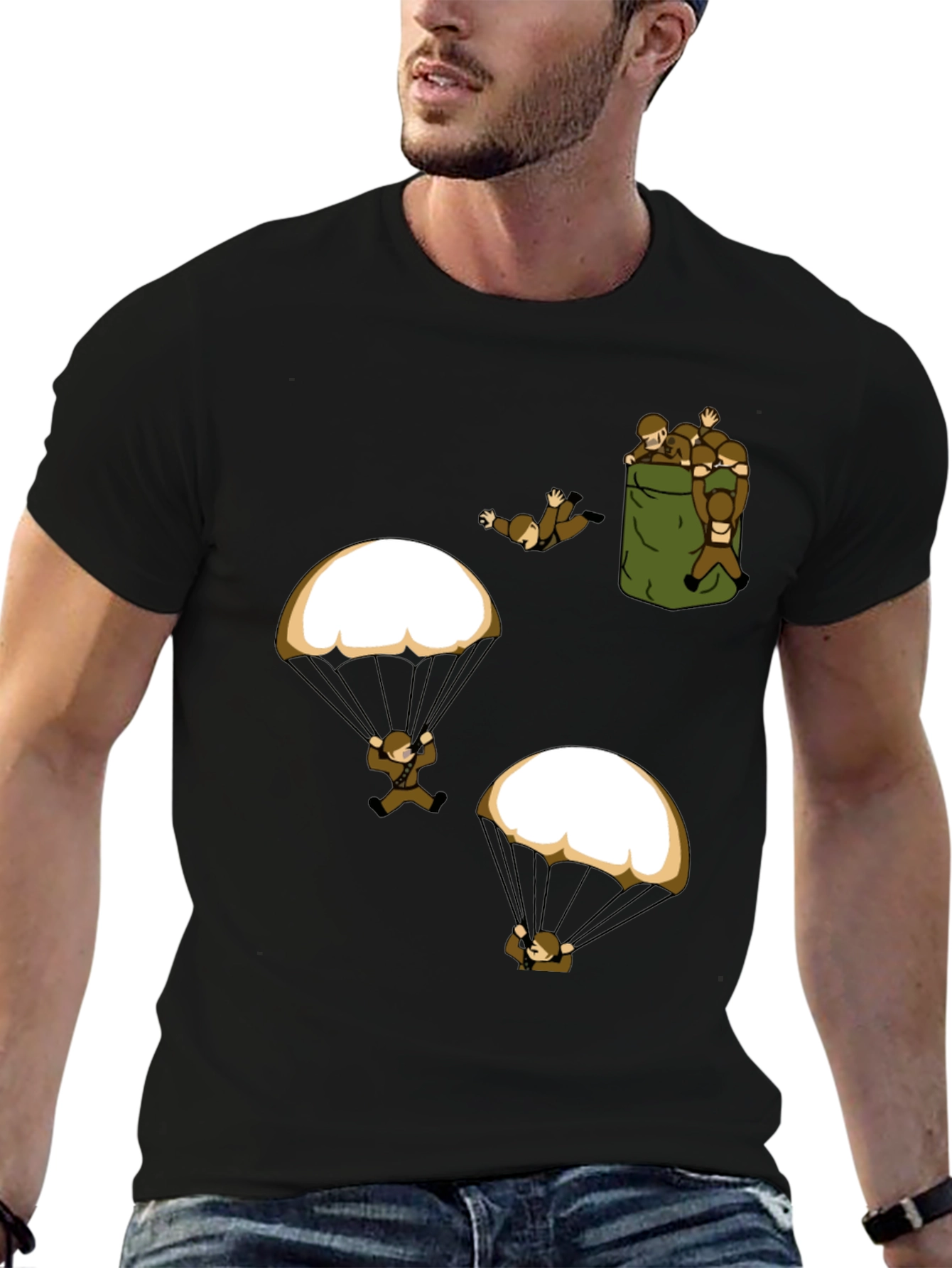 Paratrooper Graphic T-Shirt - Funny Military Design