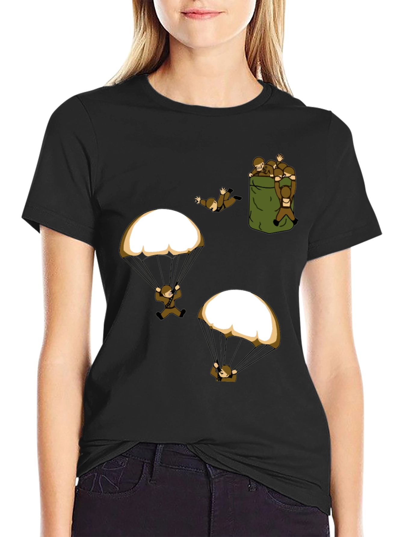 Paratrooper Graphic T-Shirt - Funny Military Design