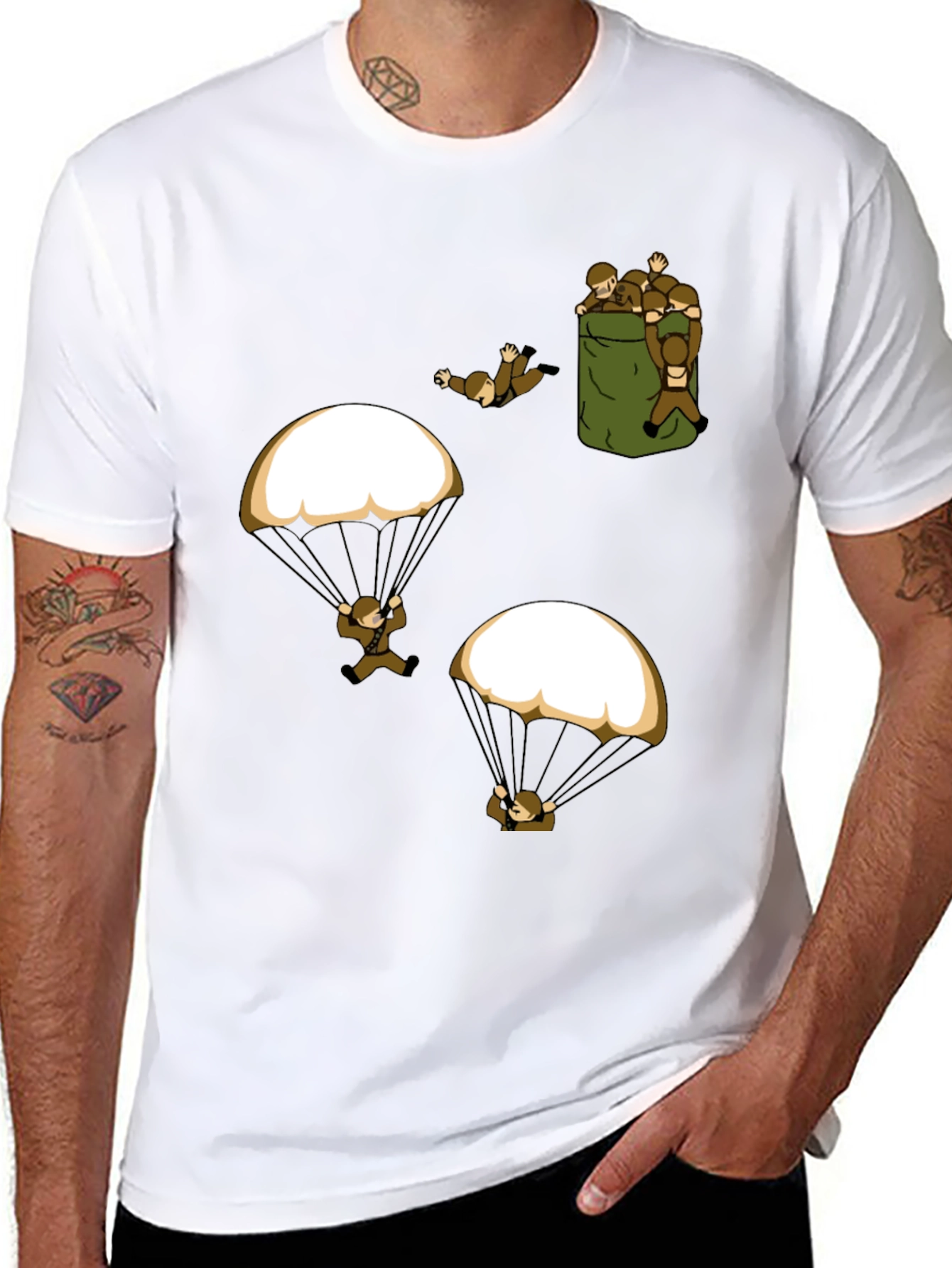 Paratrooper Graphic T-Shirt - Funny Military Design