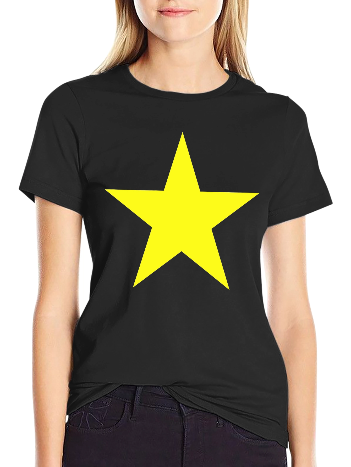 Bold Star Graphic Tee - Classic Crew Neck T-Shirt