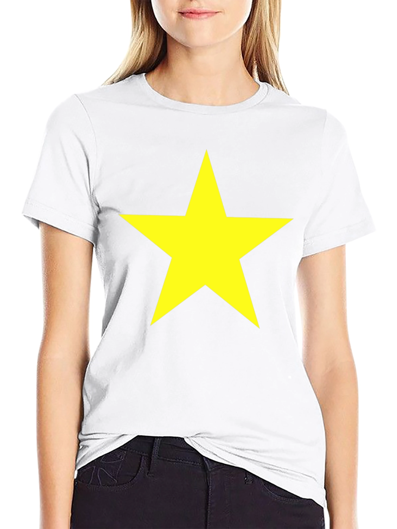 Bold Star Graphic Tee - Classic Crew Neck T-Shirt