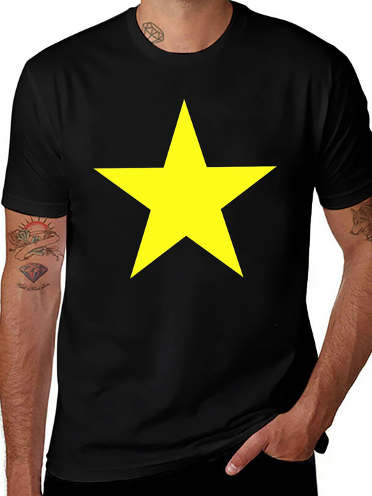 Bold Star Graphic Tee - Classic Crew Neck T-Shirt