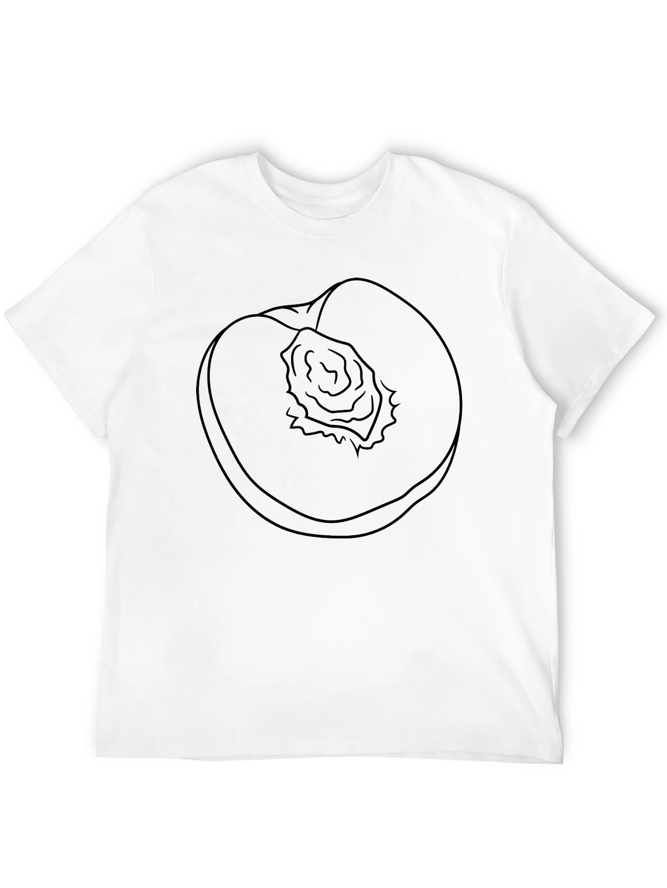 Peach Graphic Black T-Shirt