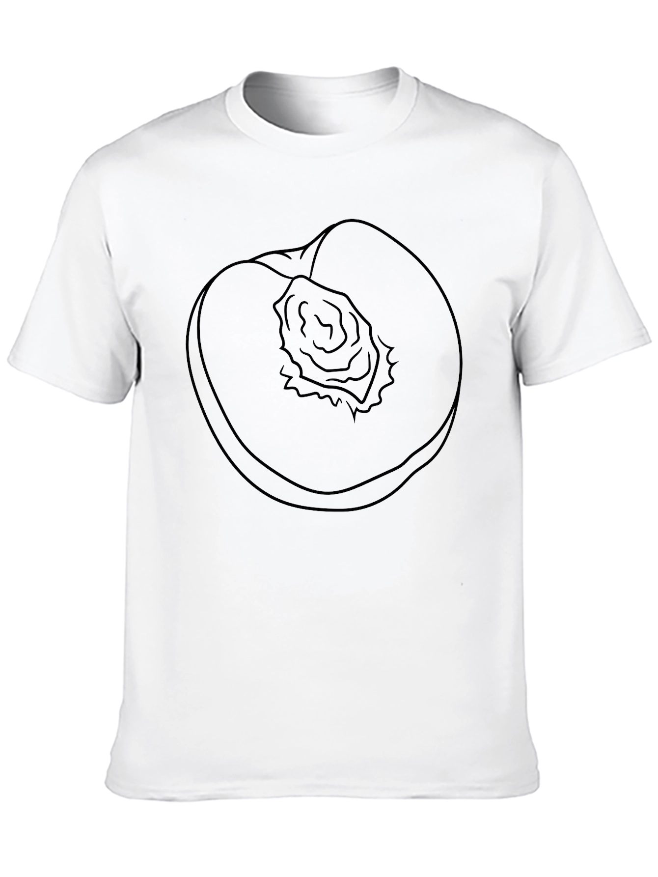 Peach Graphic Black T-Shirt