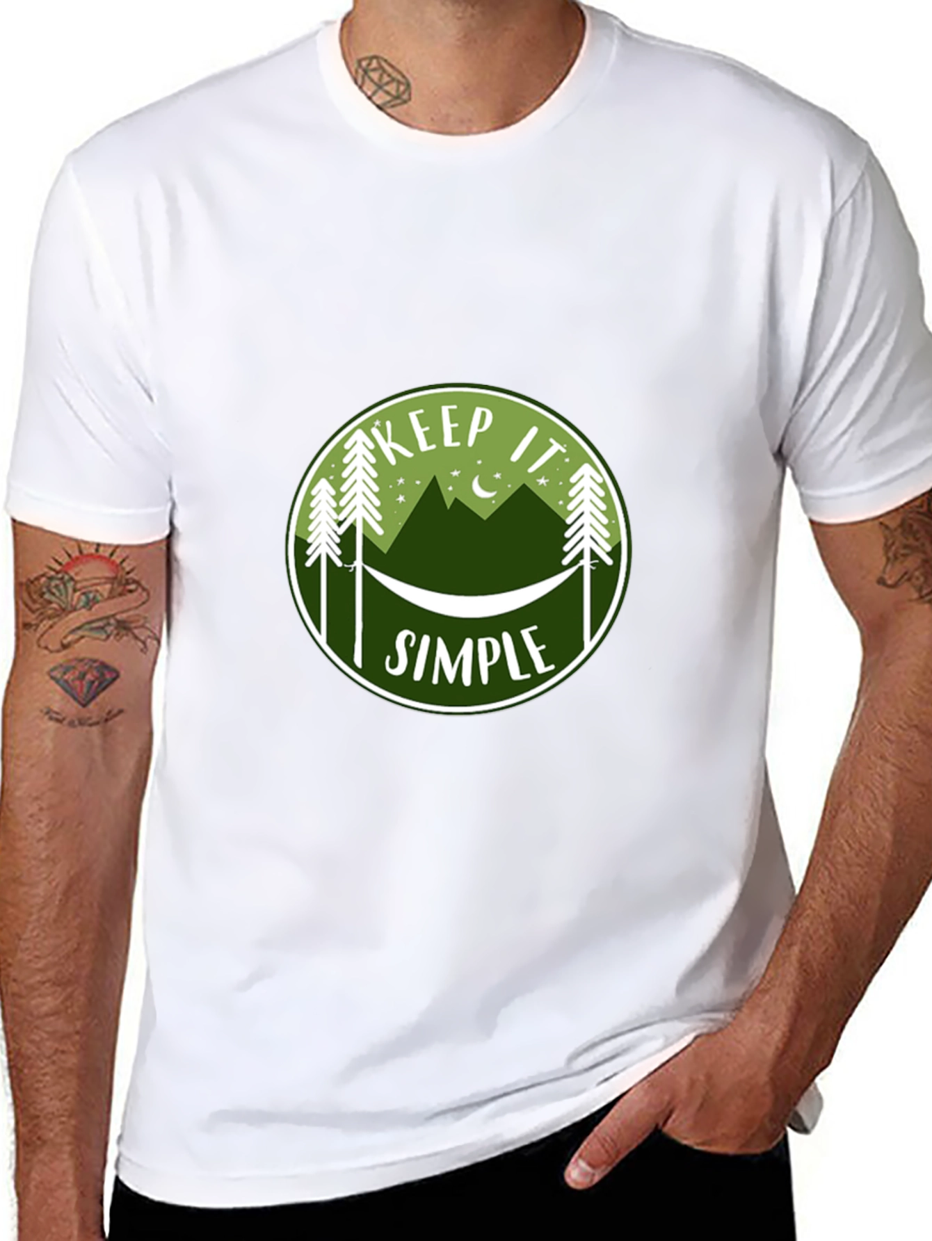 Keep It Simple T-Shirt: Nature & Hammock Graphic Tee