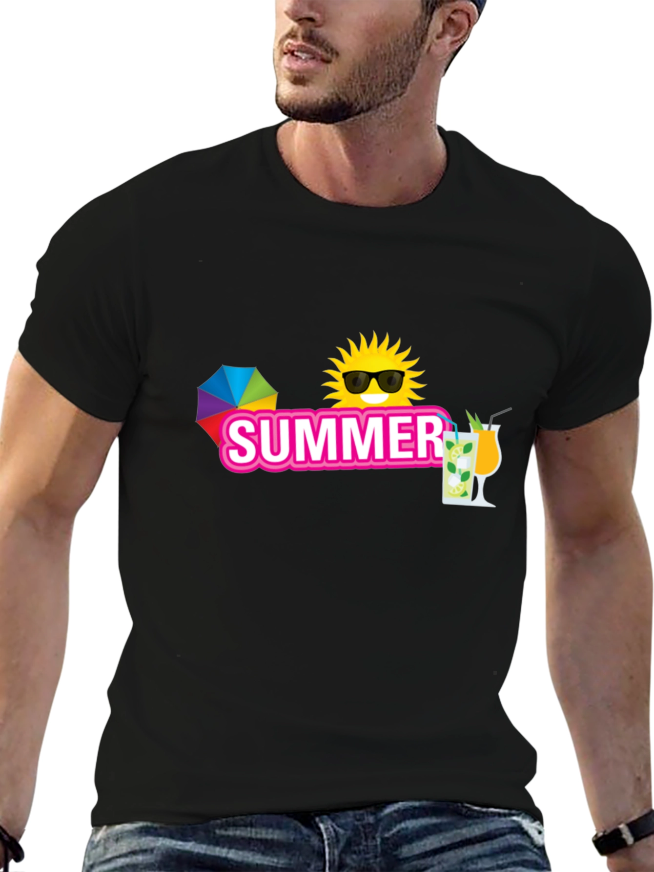 Summer Fun Black T-Shirt