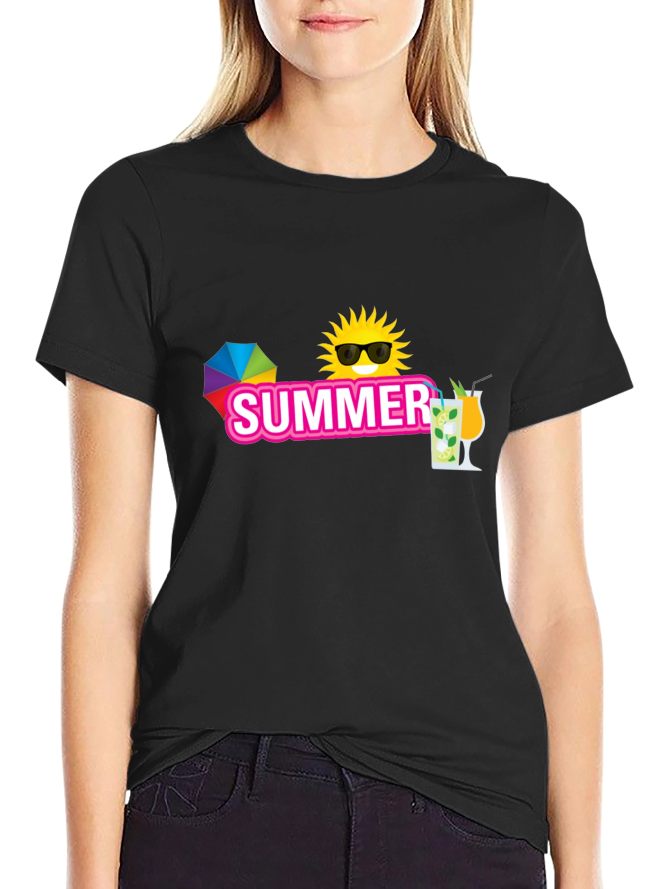 Summer Fun Black T-Shirt