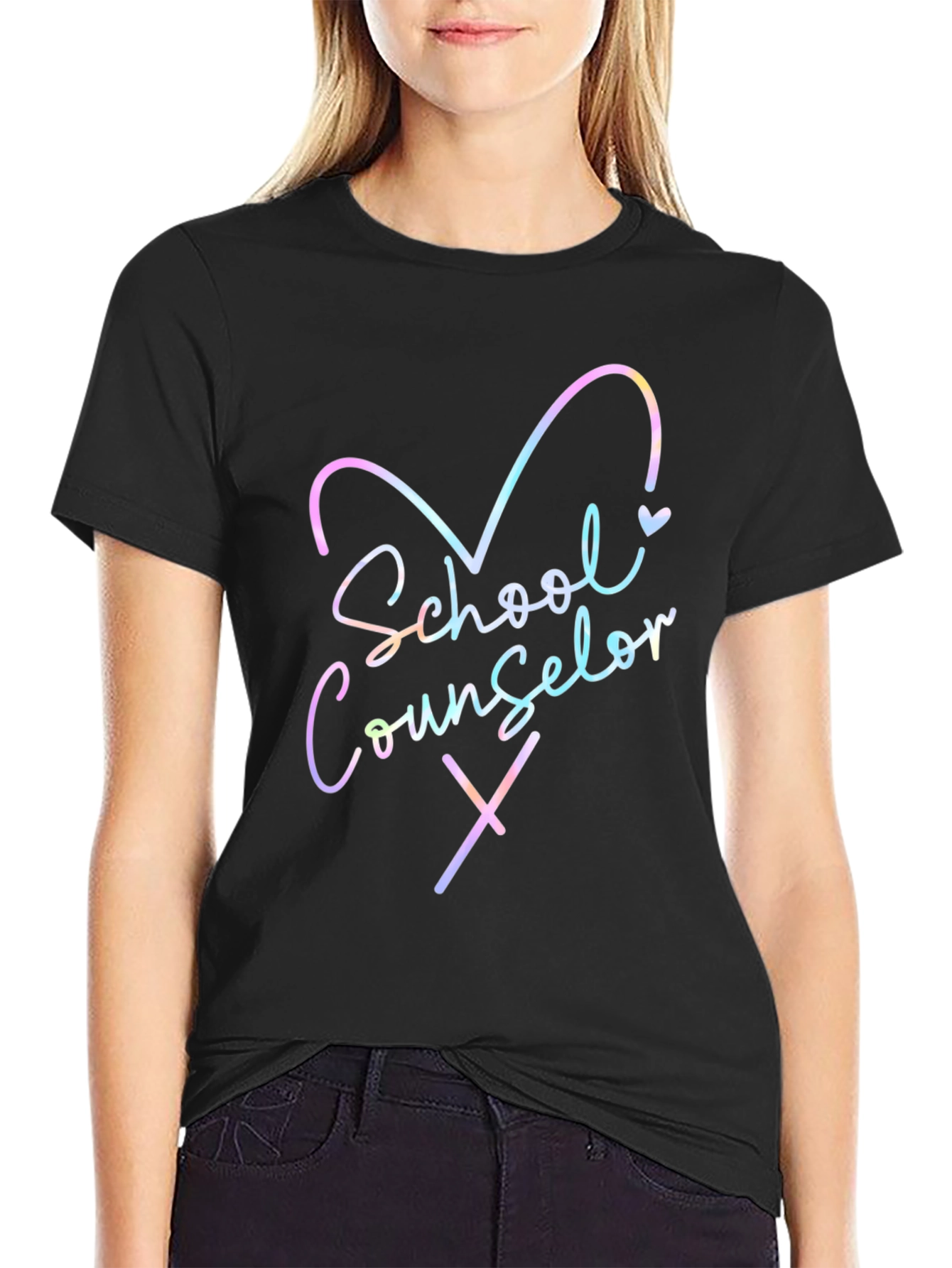 School Counselor T-Shirt - Heart Design