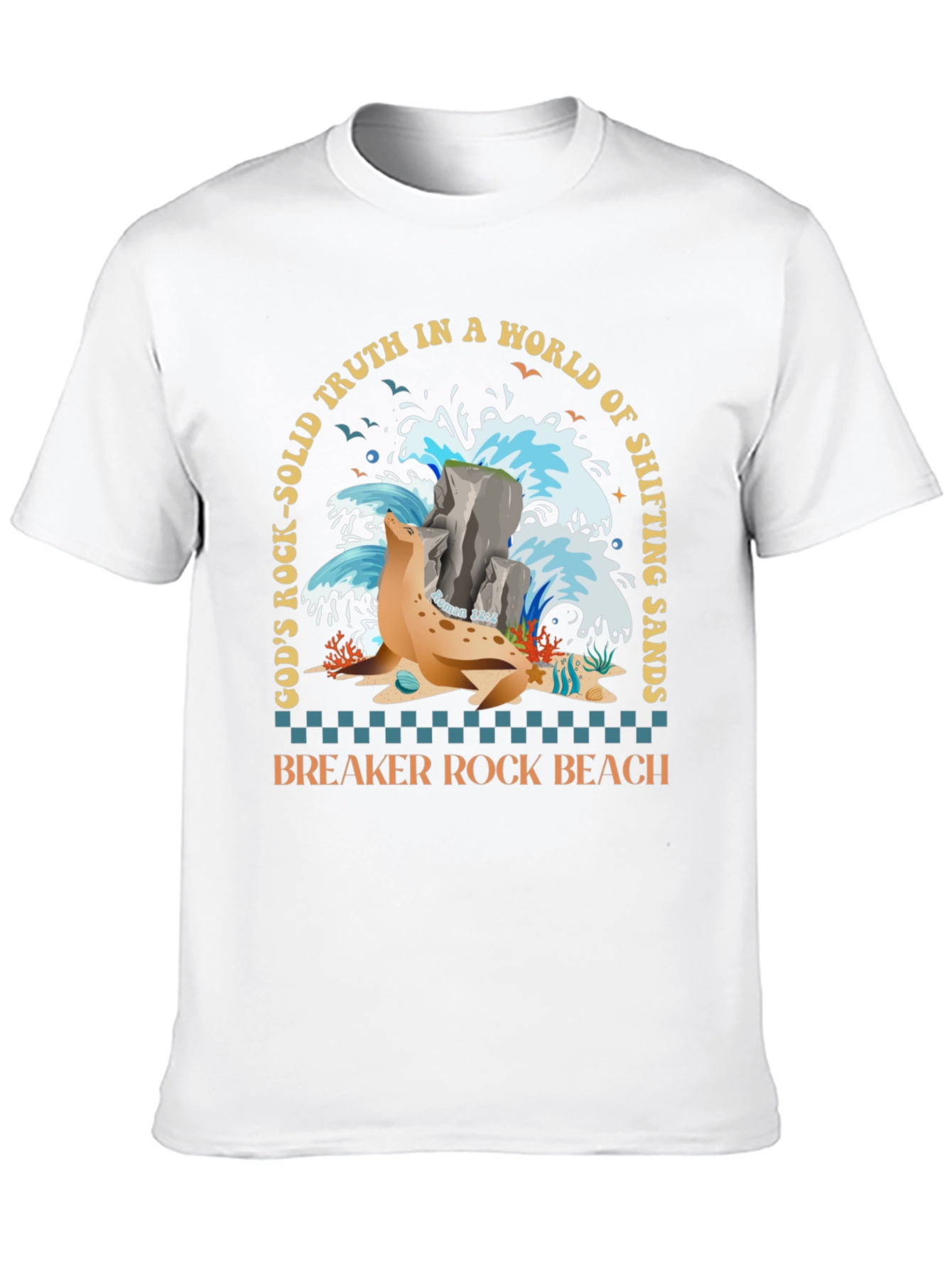 Breaker Rock Beach T-Shirt: Gods Truth in Shifting Sands