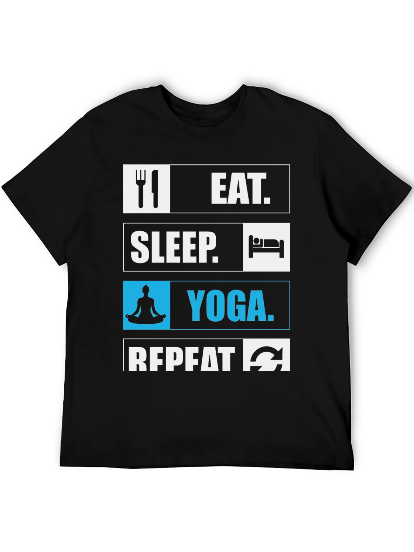 Eat Sleep Yoga Repeat Graphic T-Shirt