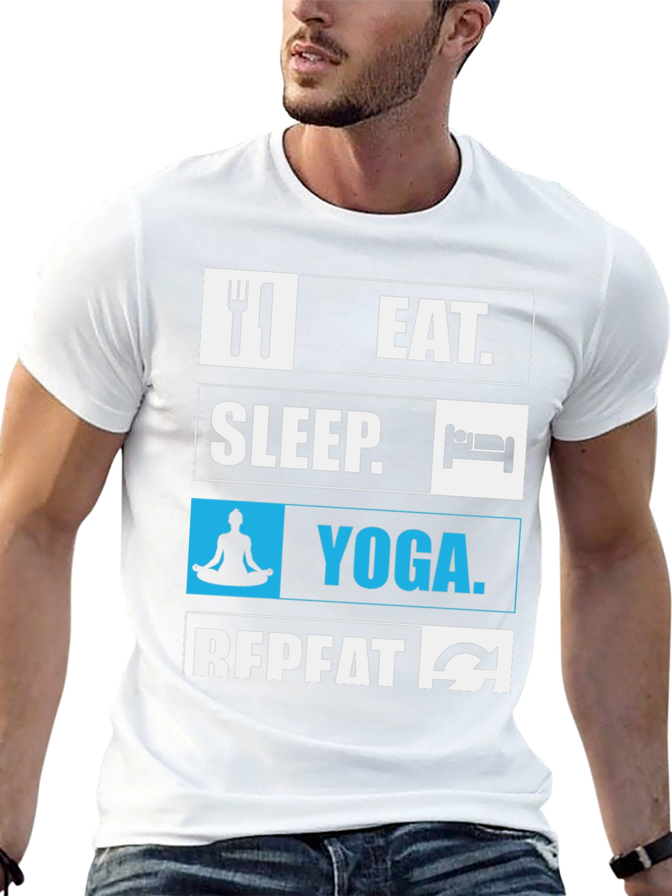Eat Sleep Yoga Repeat Graphic T-Shirt